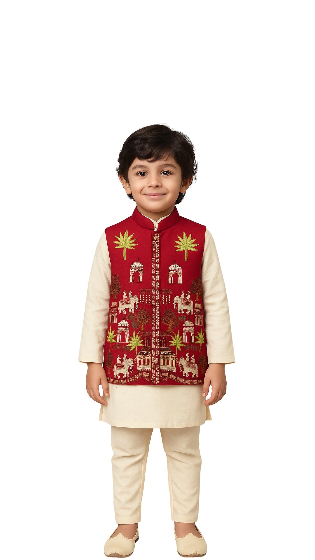 Baal Rajwada Red Nehru Jacket