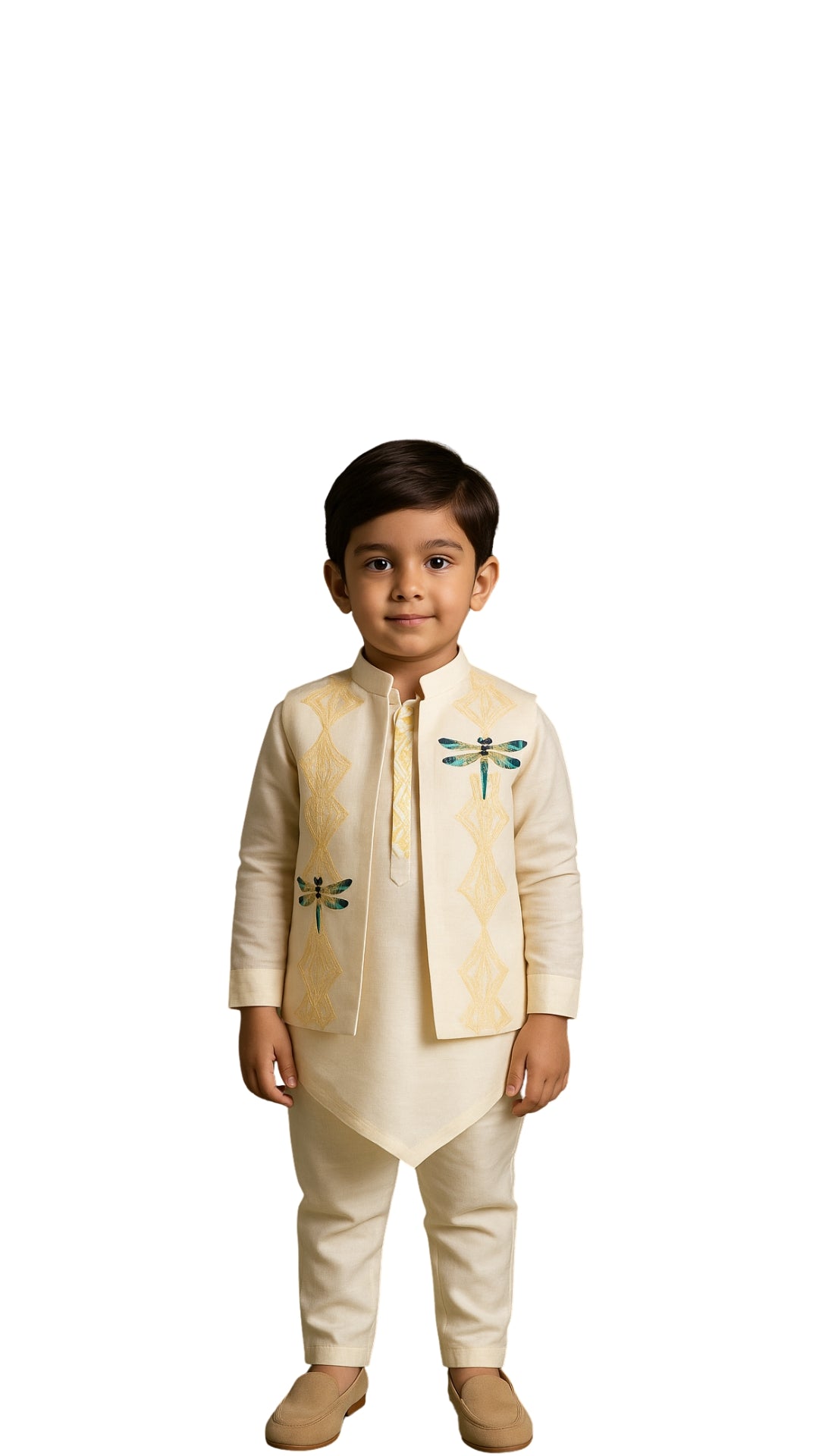 Dragonfly Ivory Nehru Kurta Set