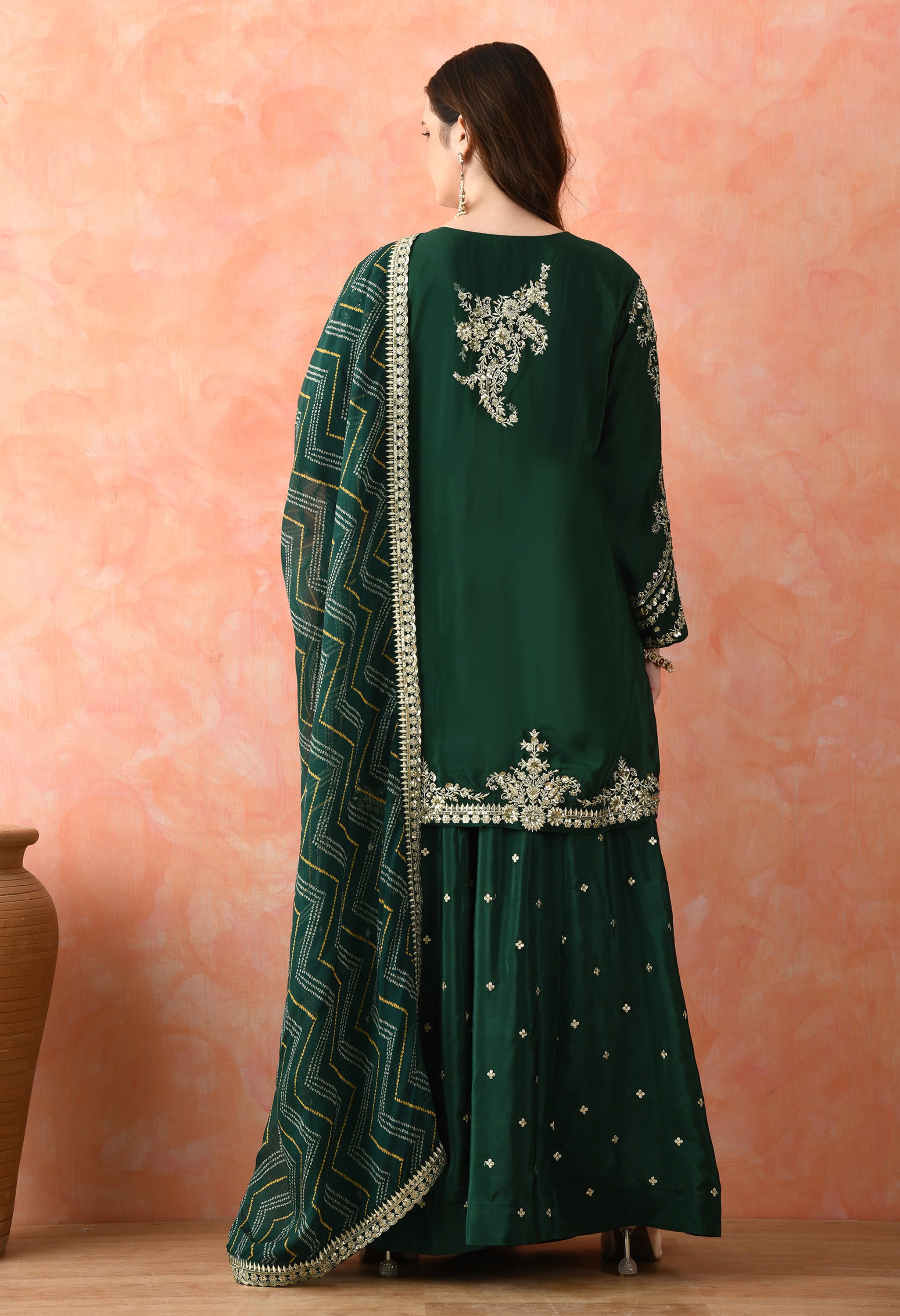 Green Sharara Set