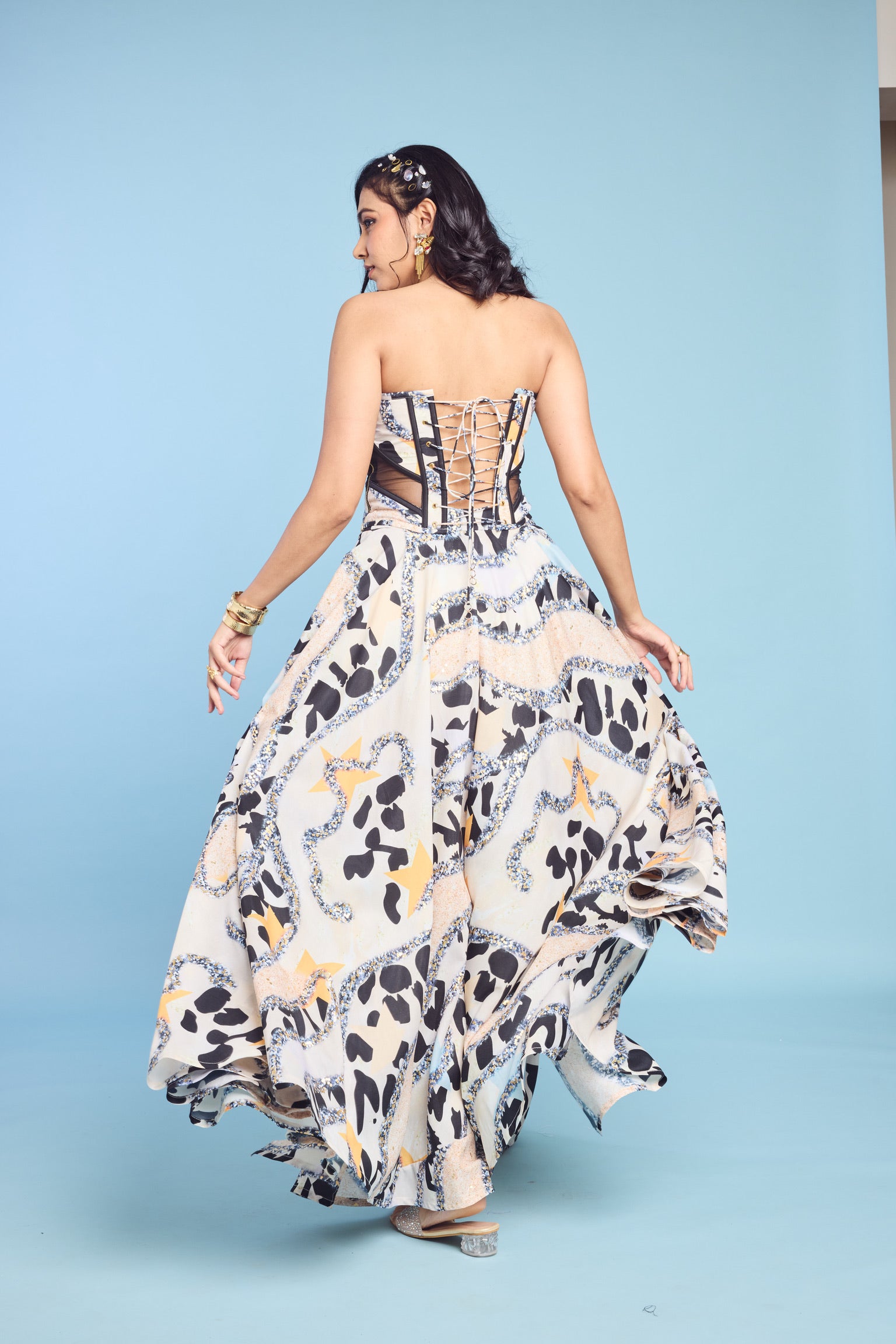 Structured Corset with Flared Skirt