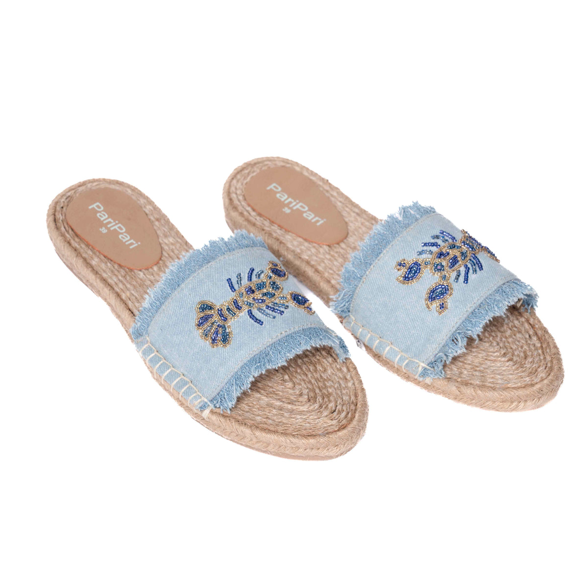 LOBSTER DENIM SANDALS FLAT