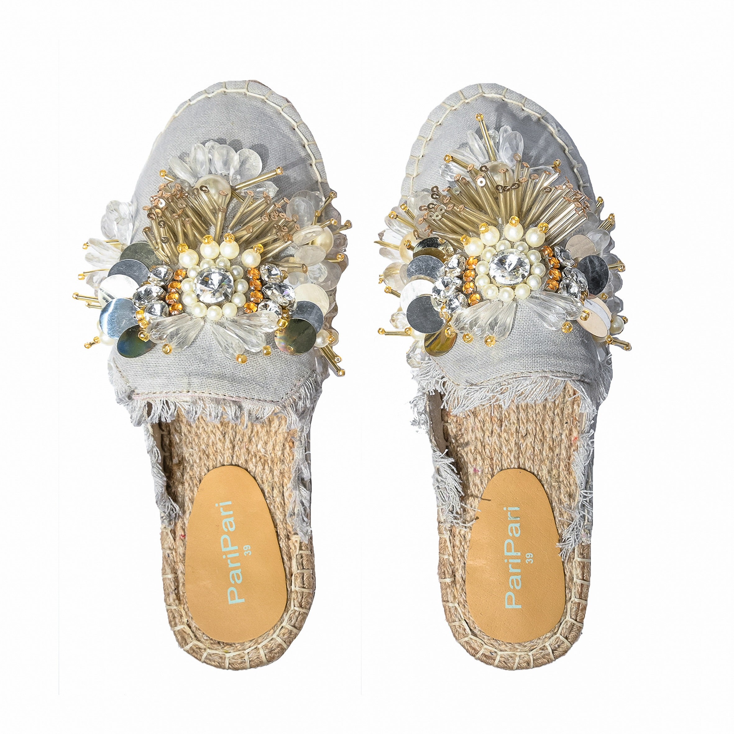 NEW YORK SILVER ESPADRILLES FLATS