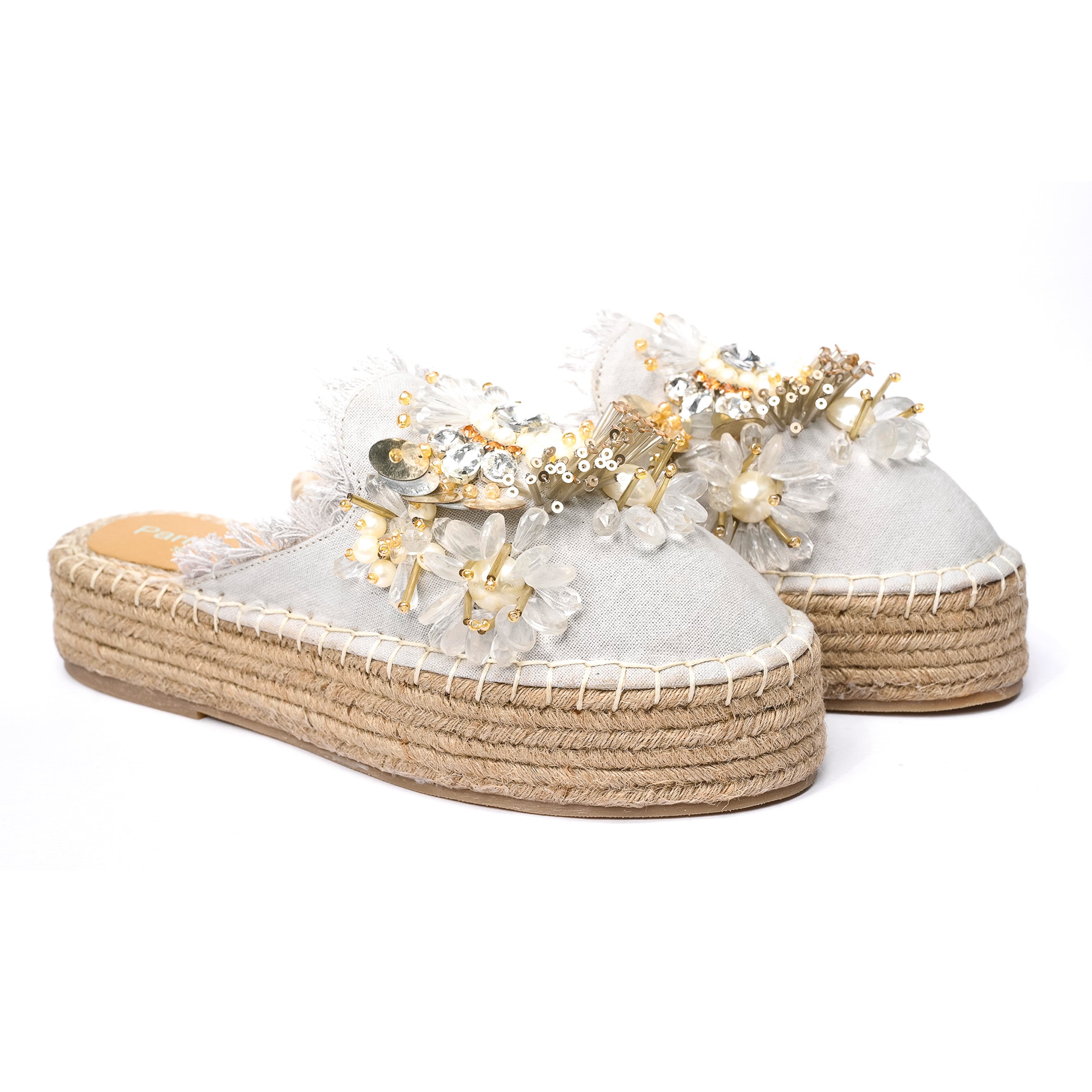 NEW YORK SILVER ESPADRILLES PALTFORM