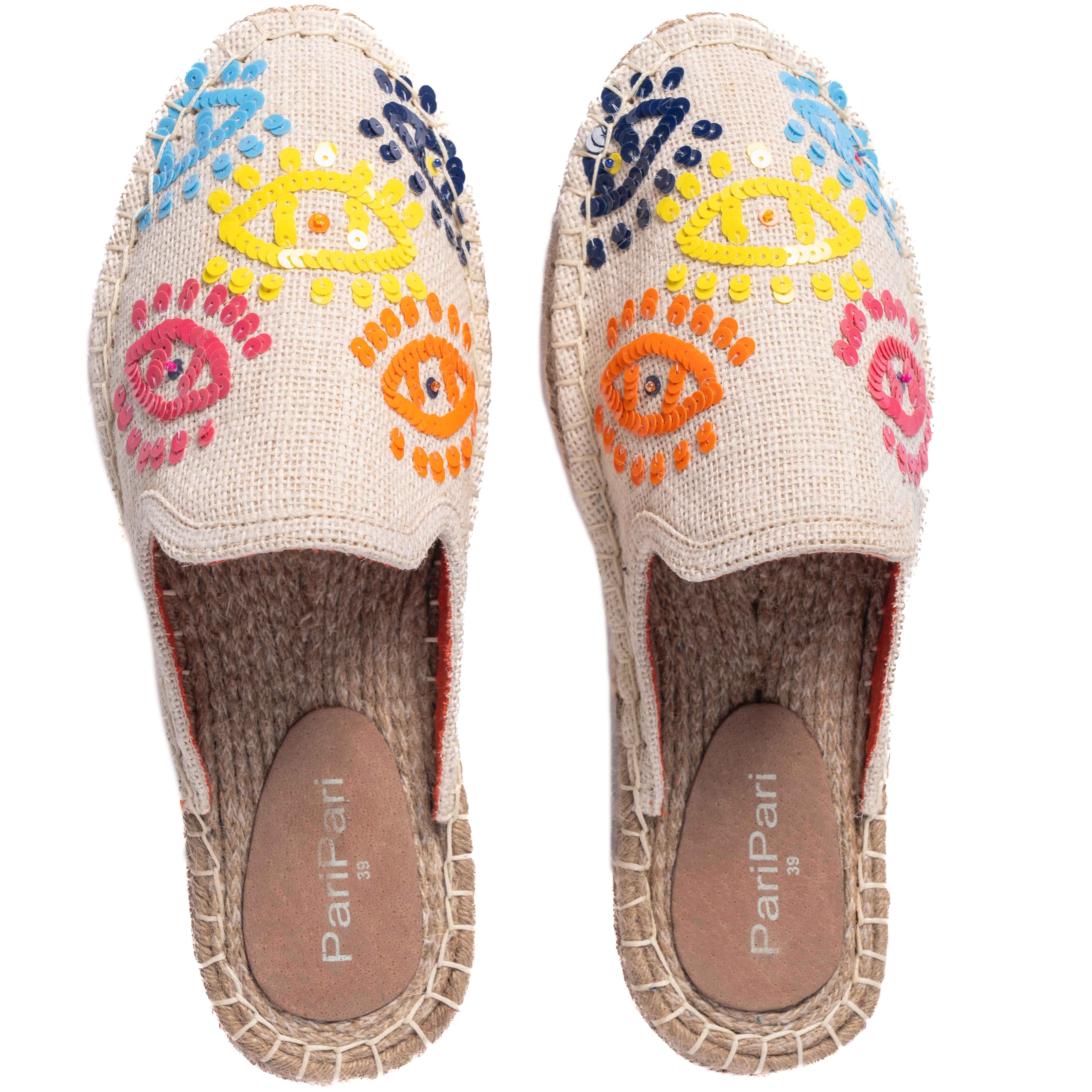 JOIE EVIL EYE OFFWHITE ESPADRILLES FLATS