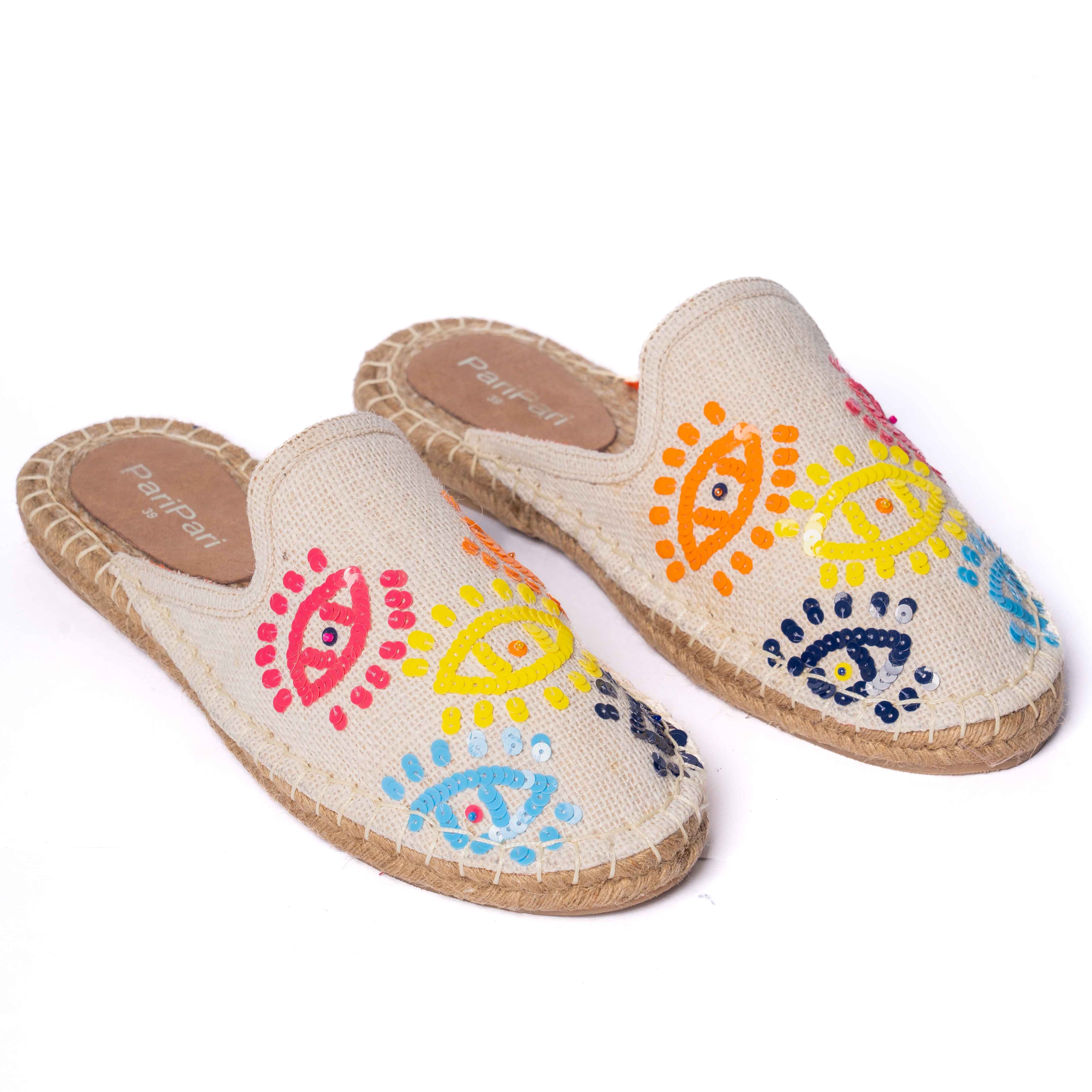 JOIE EVIL EYE OFFWHITE ESPADRILLES FLATS