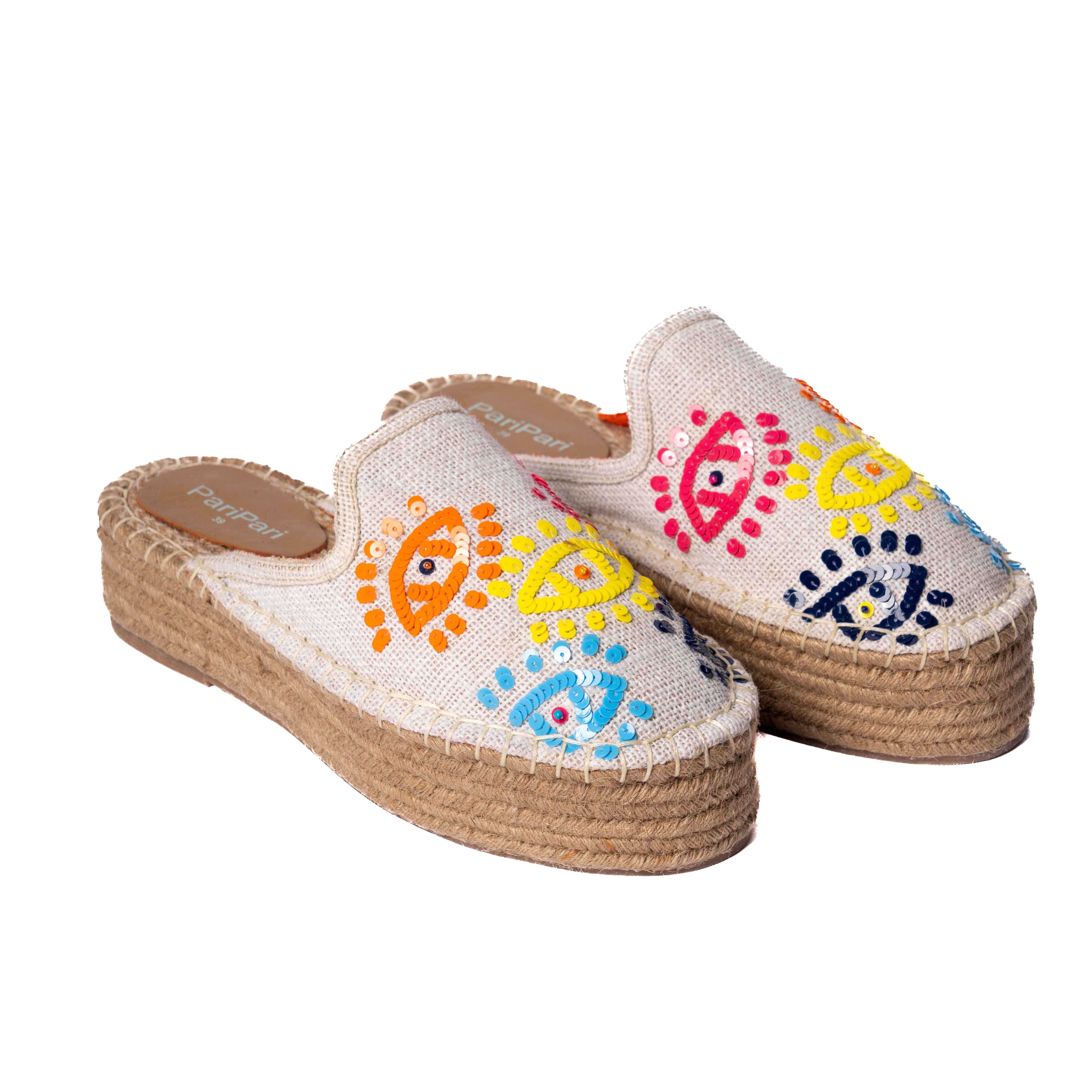 JOIE EVIL EYE OFFWHITE ESPADRILLES PLATFORM