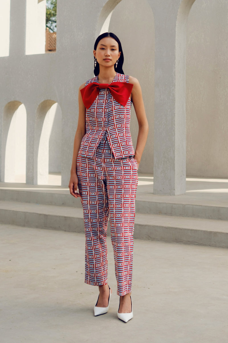 Red Claire Jacket Set