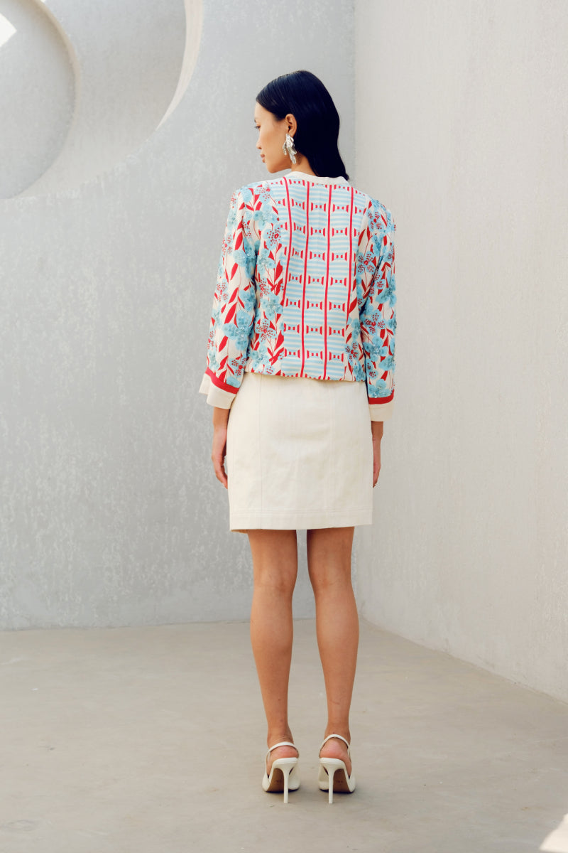 White Print Play Jacket
