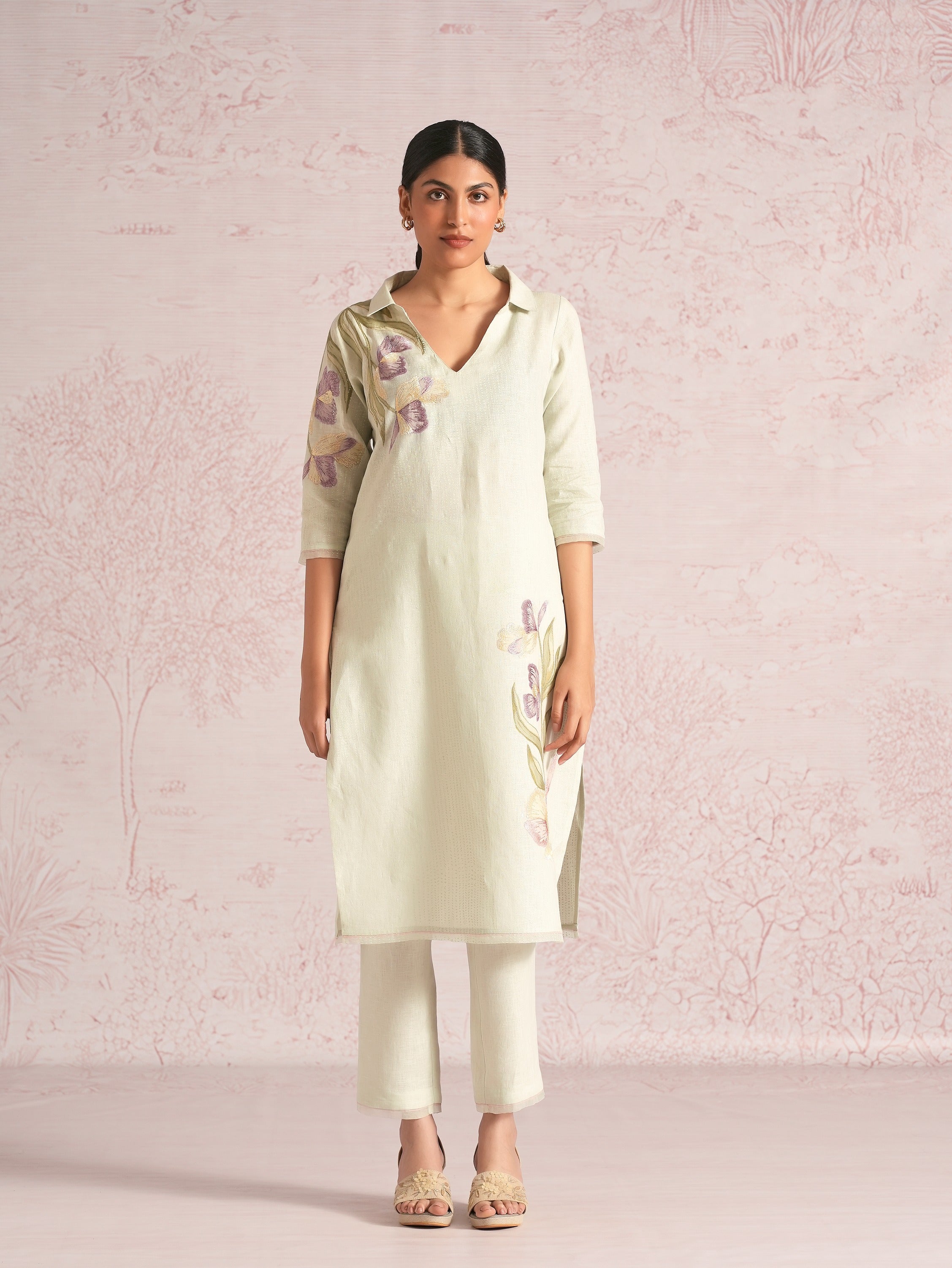 Painted Petals Kurta set - Bonny