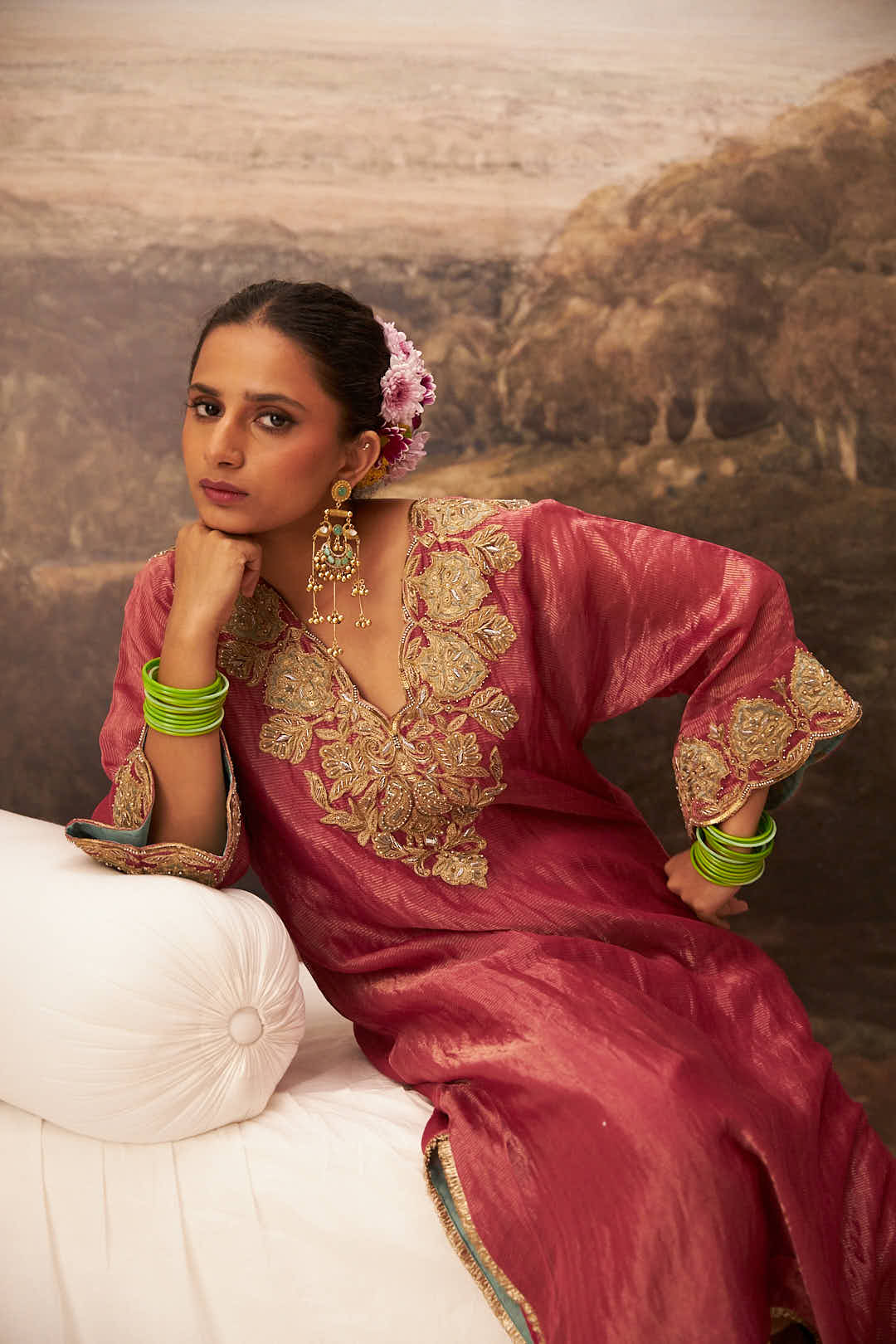 Gulnaar Embroidered Kaftan Set