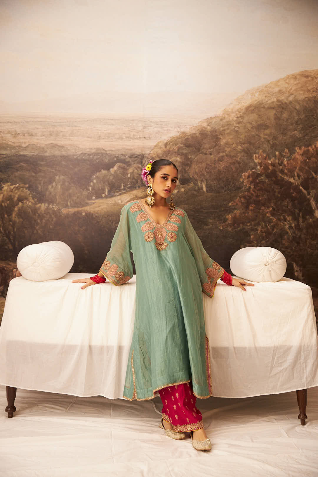 Neelam Riwaaz Embroidered Kaftan Set
