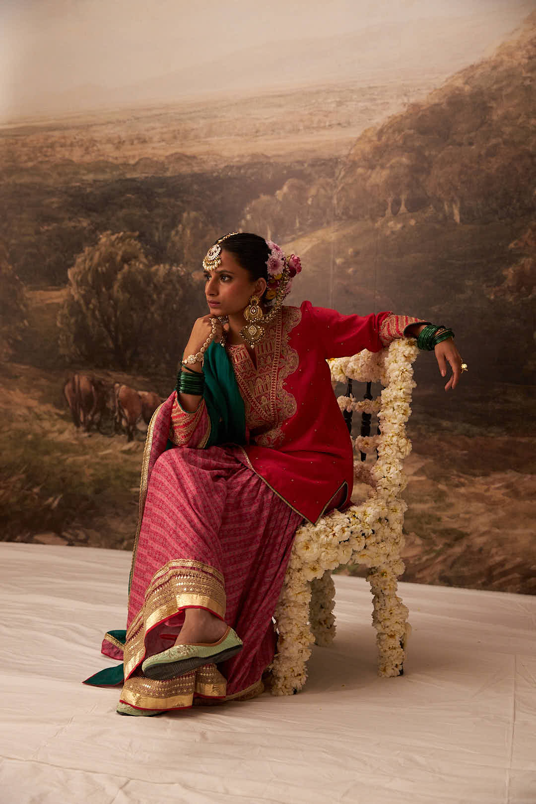 Lal Noorani Embroidered Kurta Set