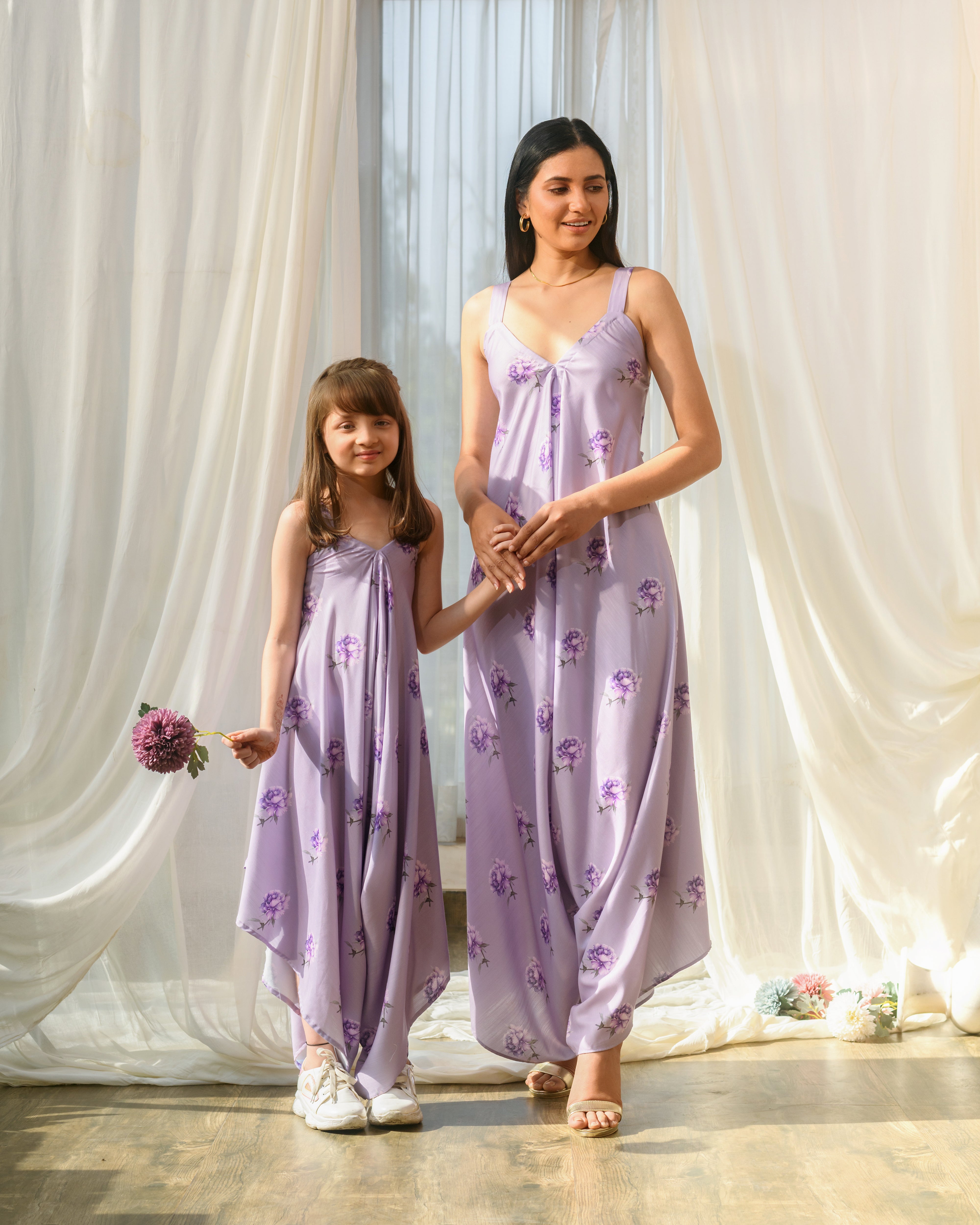 Mother Daughter Very Peri Lilac Palazzo Jumpsuit