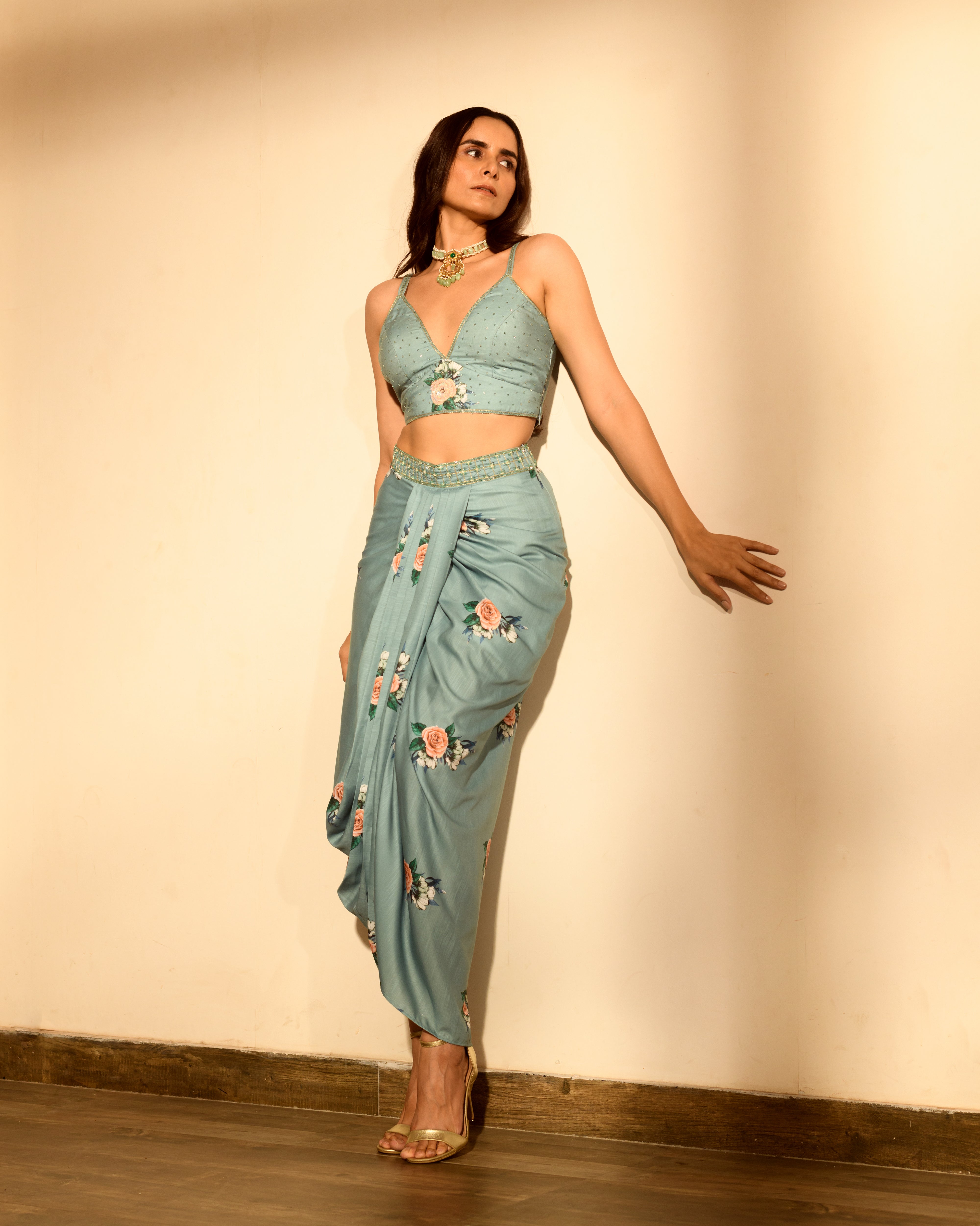 Dusty Teal Lungi Set