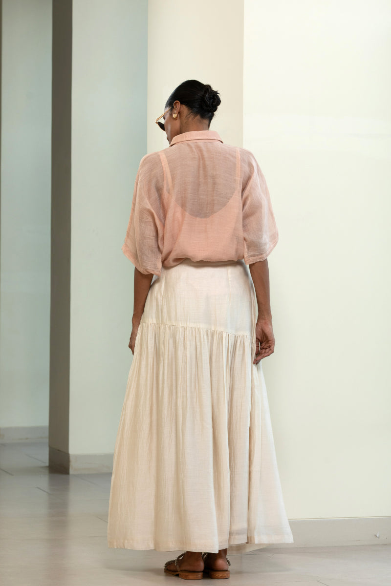 Eeda Round Patch Shirt - Peach