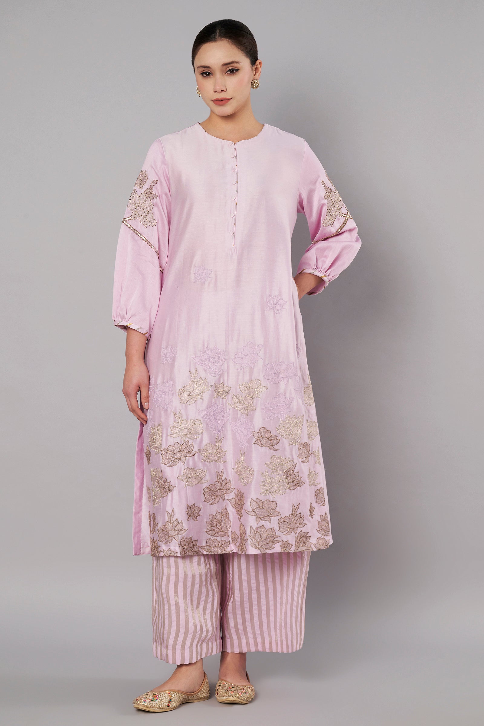 Petal Promise Kurta Set - Pastel Lilac