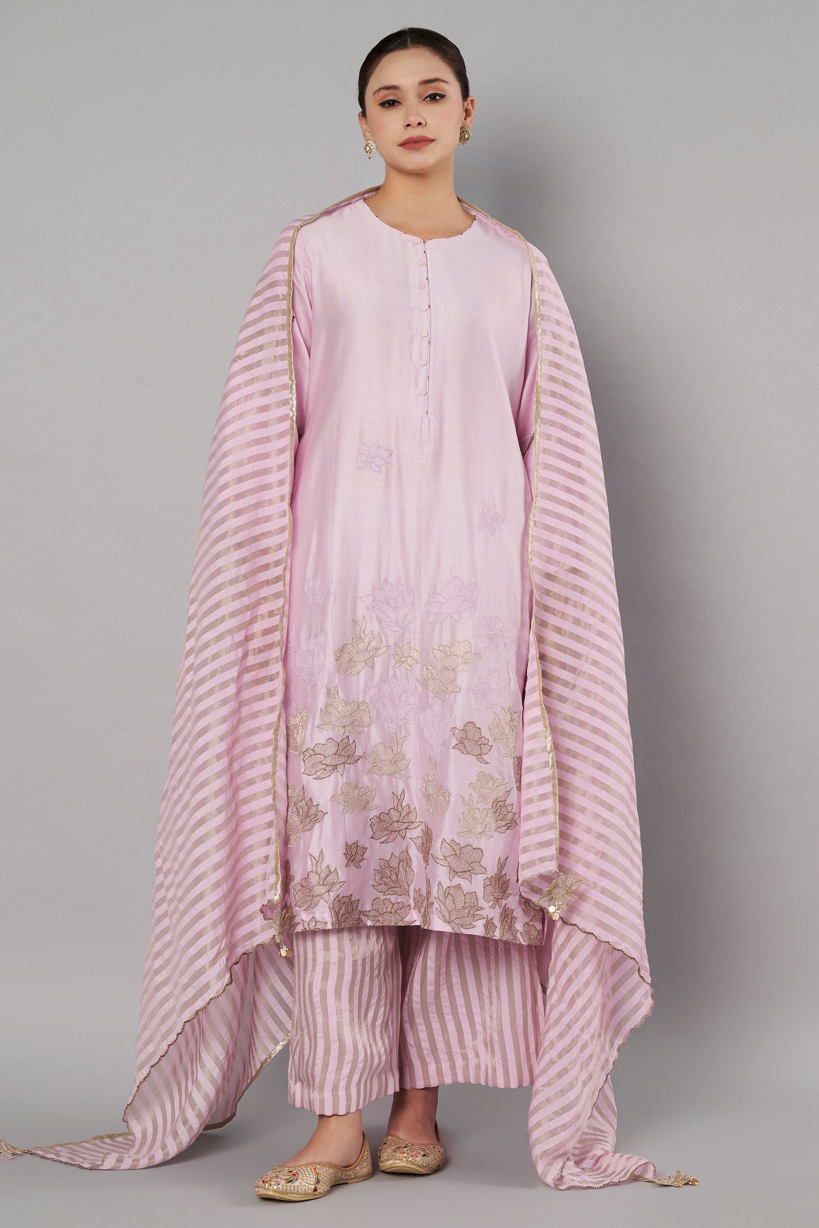 Petal Promise Kurta Set - Pastel Lilac
