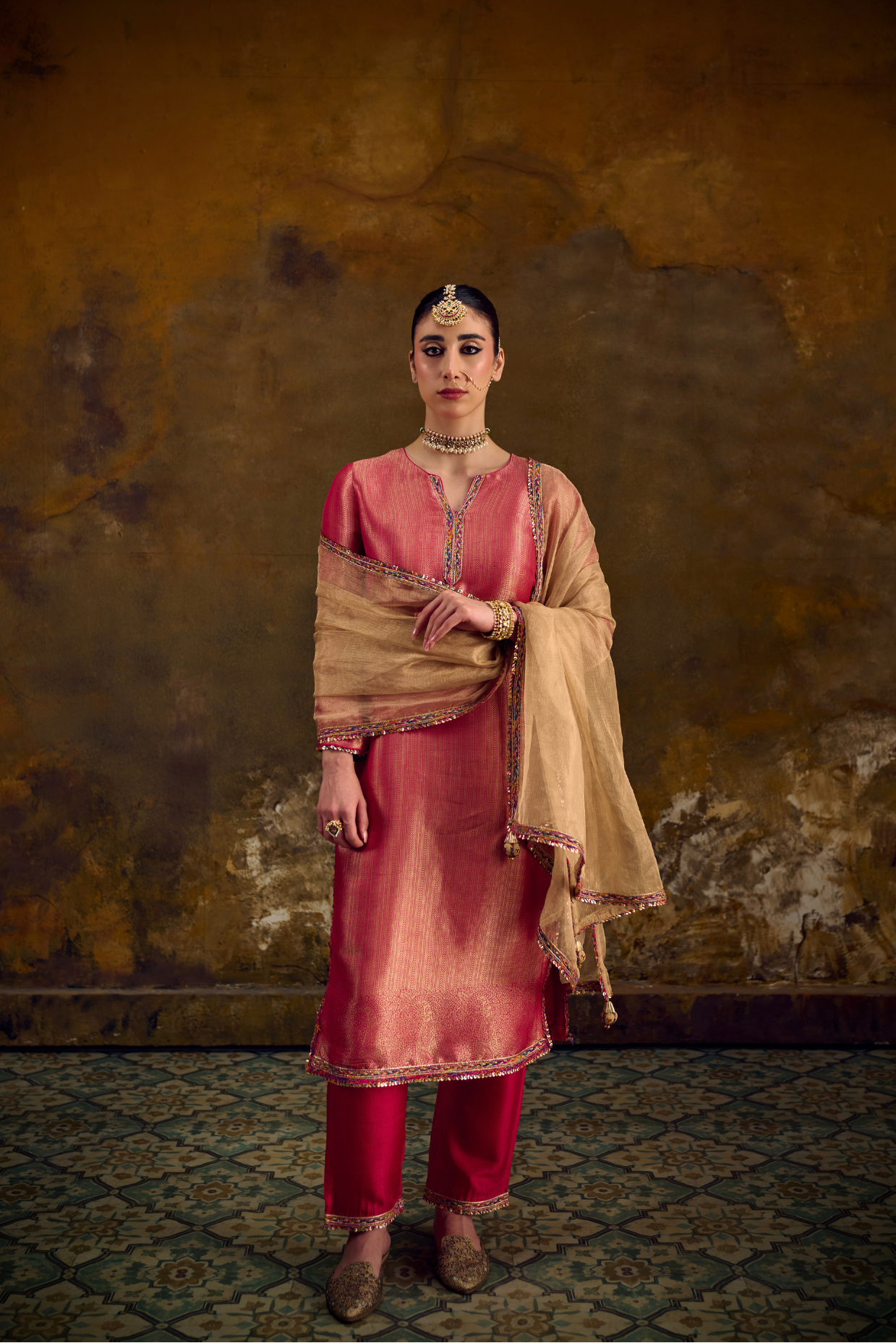 Naad Rupak - Pink Kurta Set with Pant and Dupatta