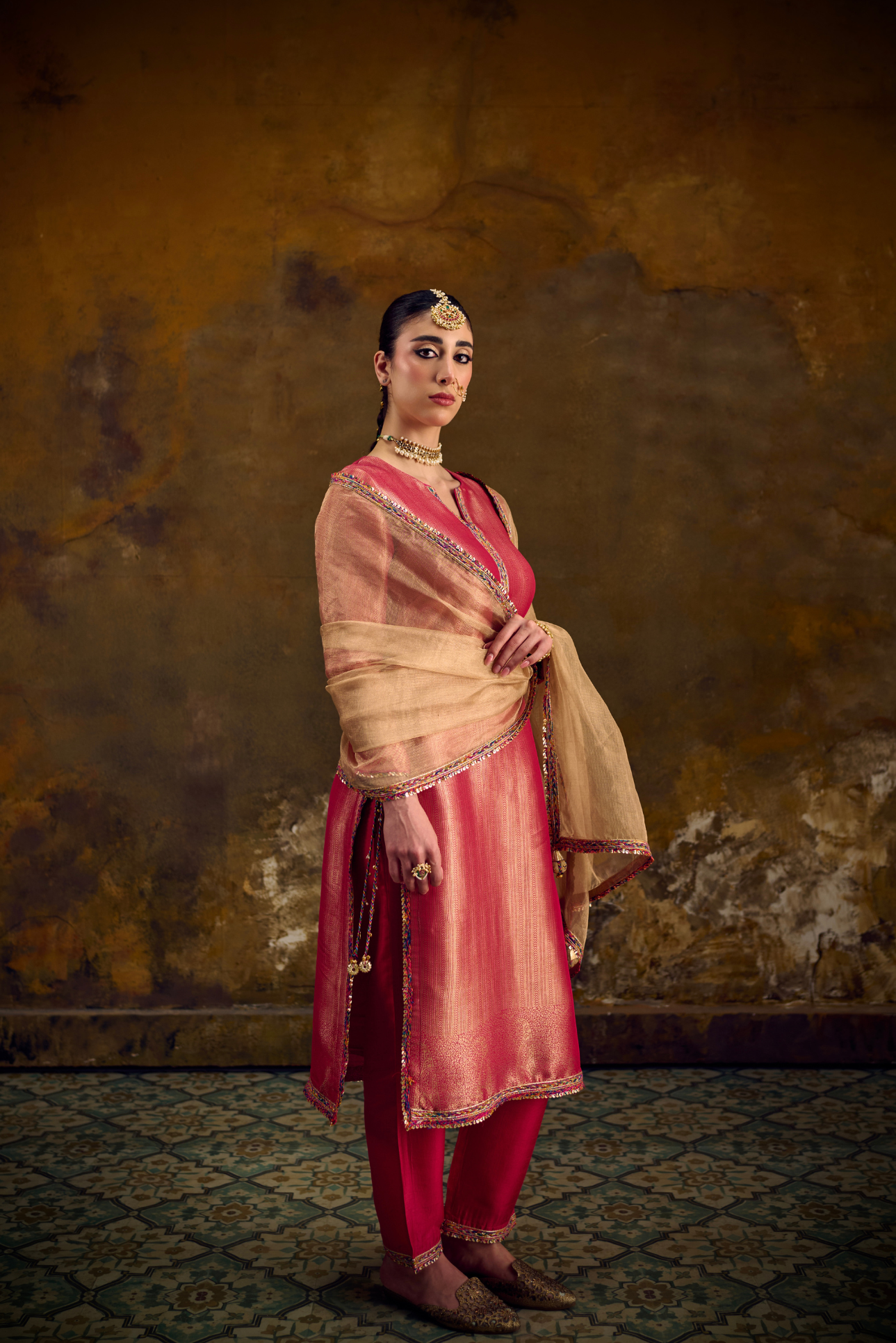 Naad Rupak - Pink Kurta Set with Pant and Dupatta