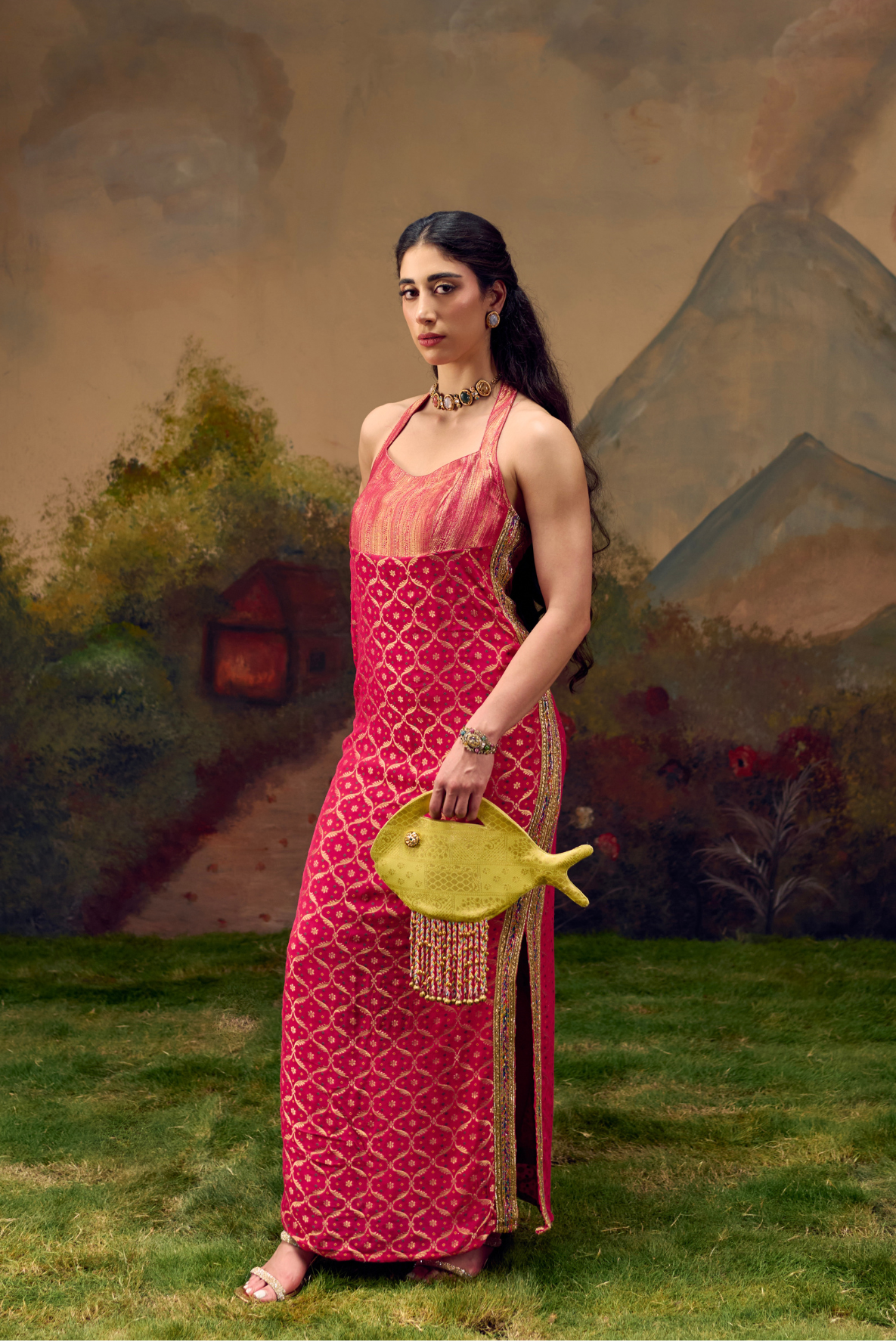 Naad Sakhi- Pink Dress with Lace Detailing