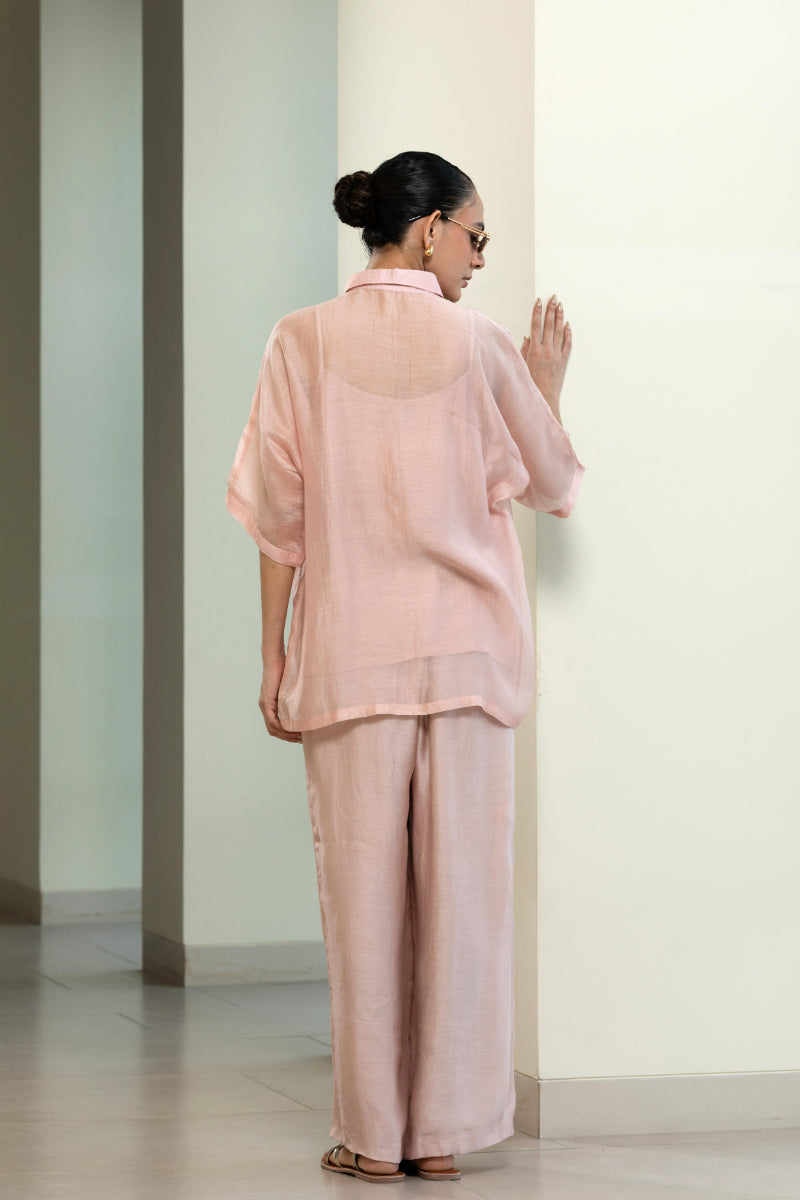 Eeda Round Patch Shirt - Pink