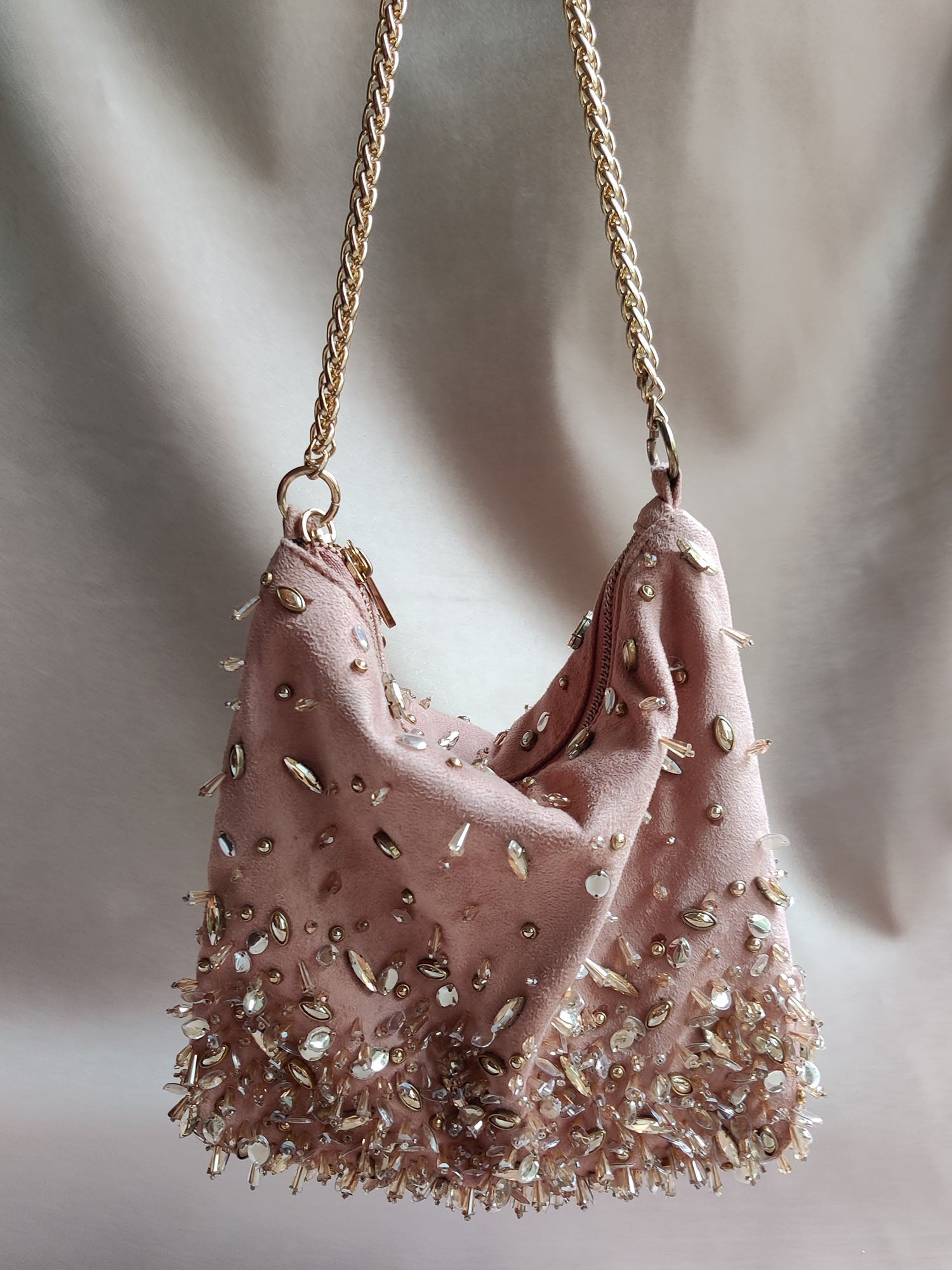 Pink Hobo Potli cum Shoulder Bag
