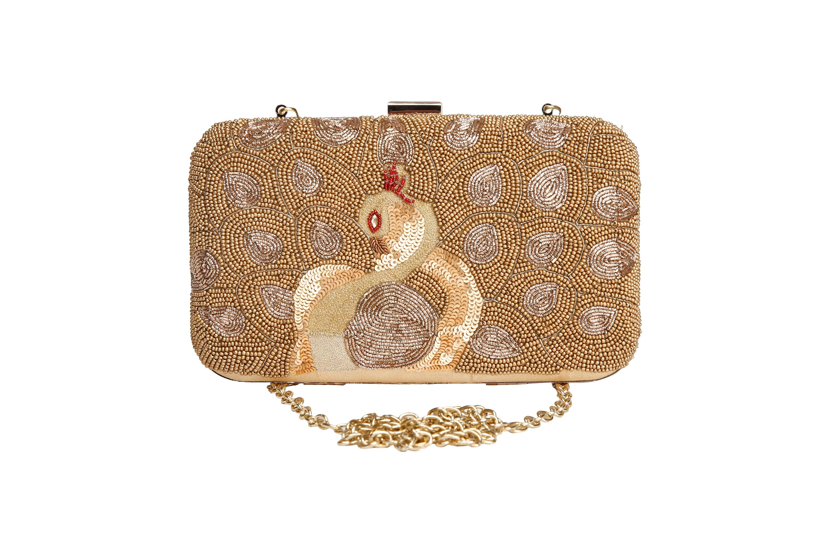 Beaded Peacock Clutch