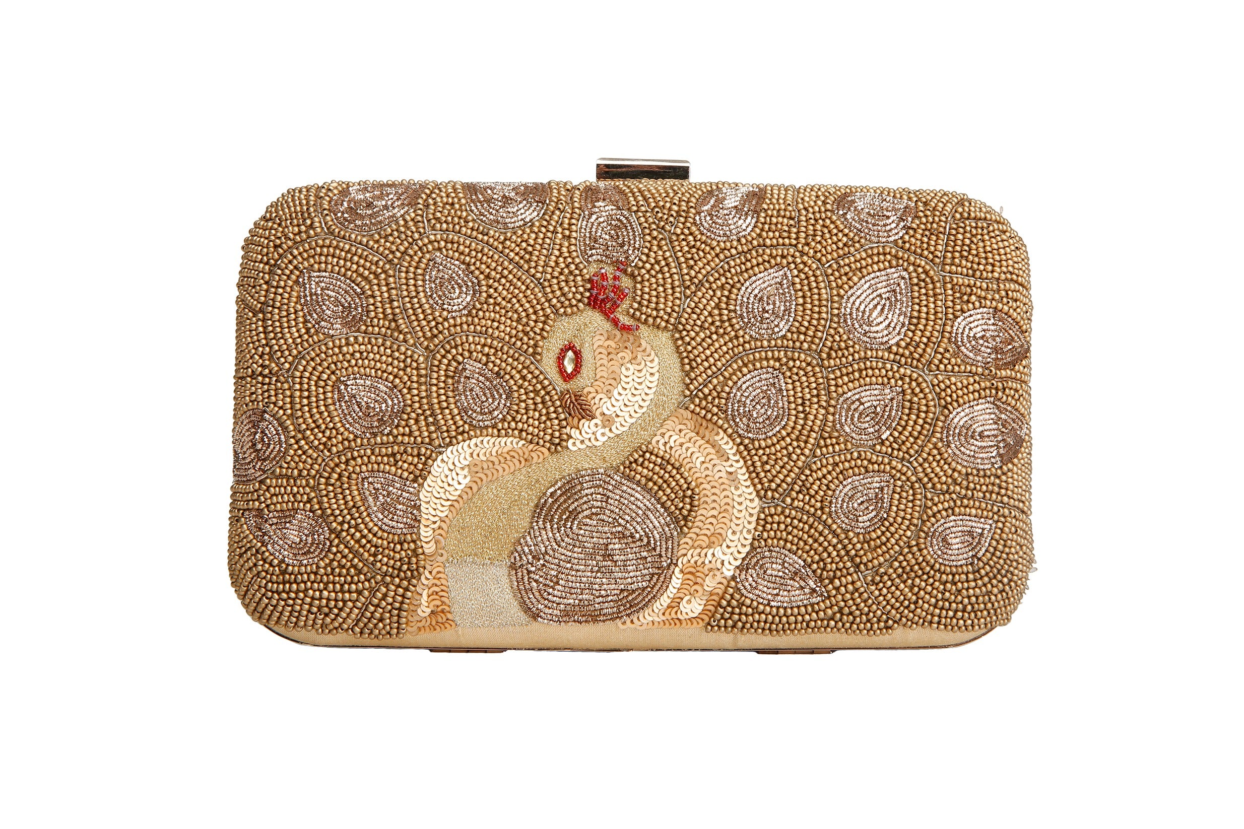 Beaded Peacock Clutch