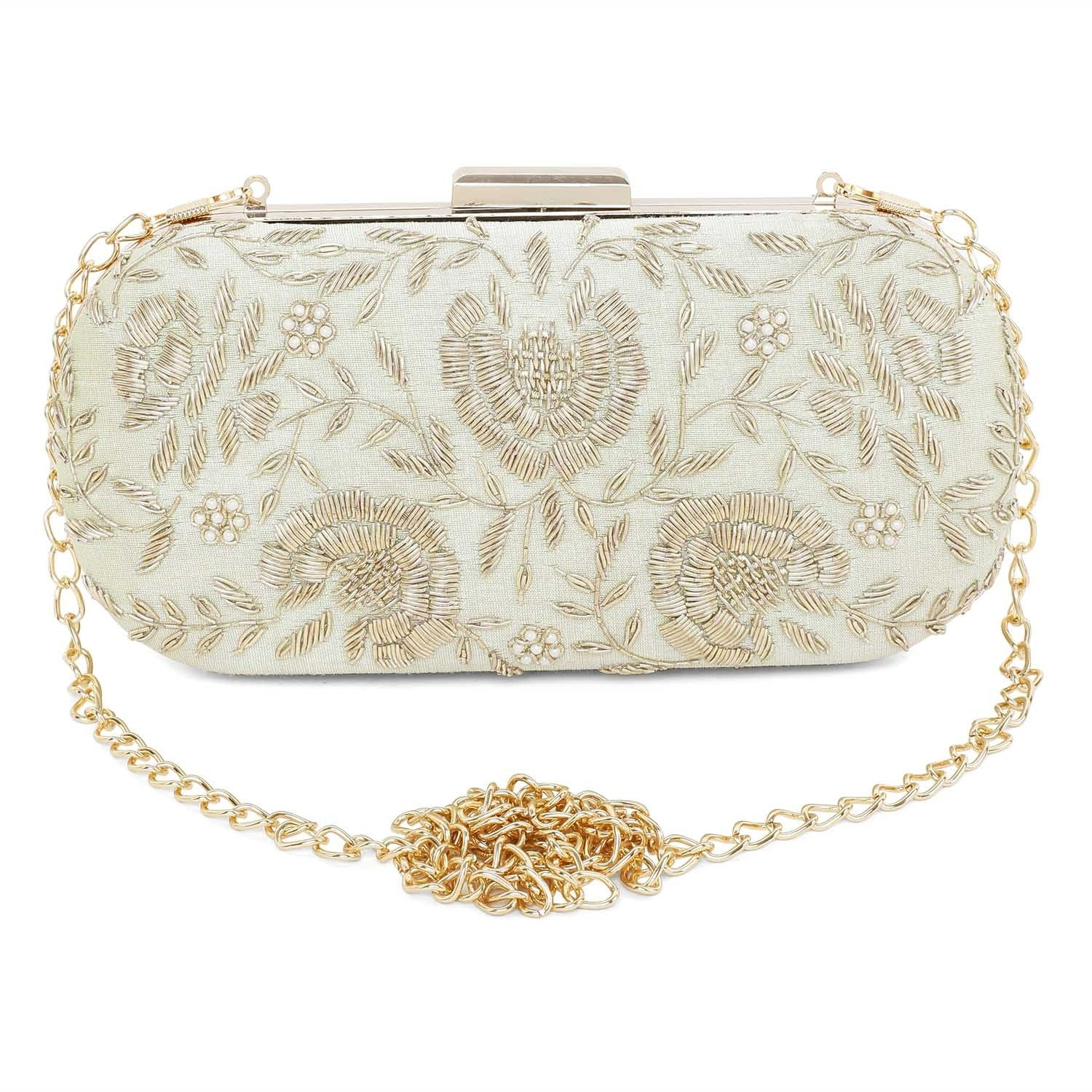 Lime Green Floral Clutch