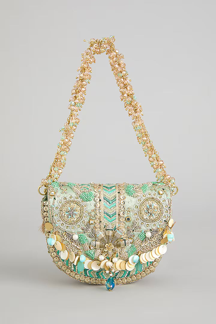 RANGREZ MINI FLAPOVER CLUTCH – JADE GREEN