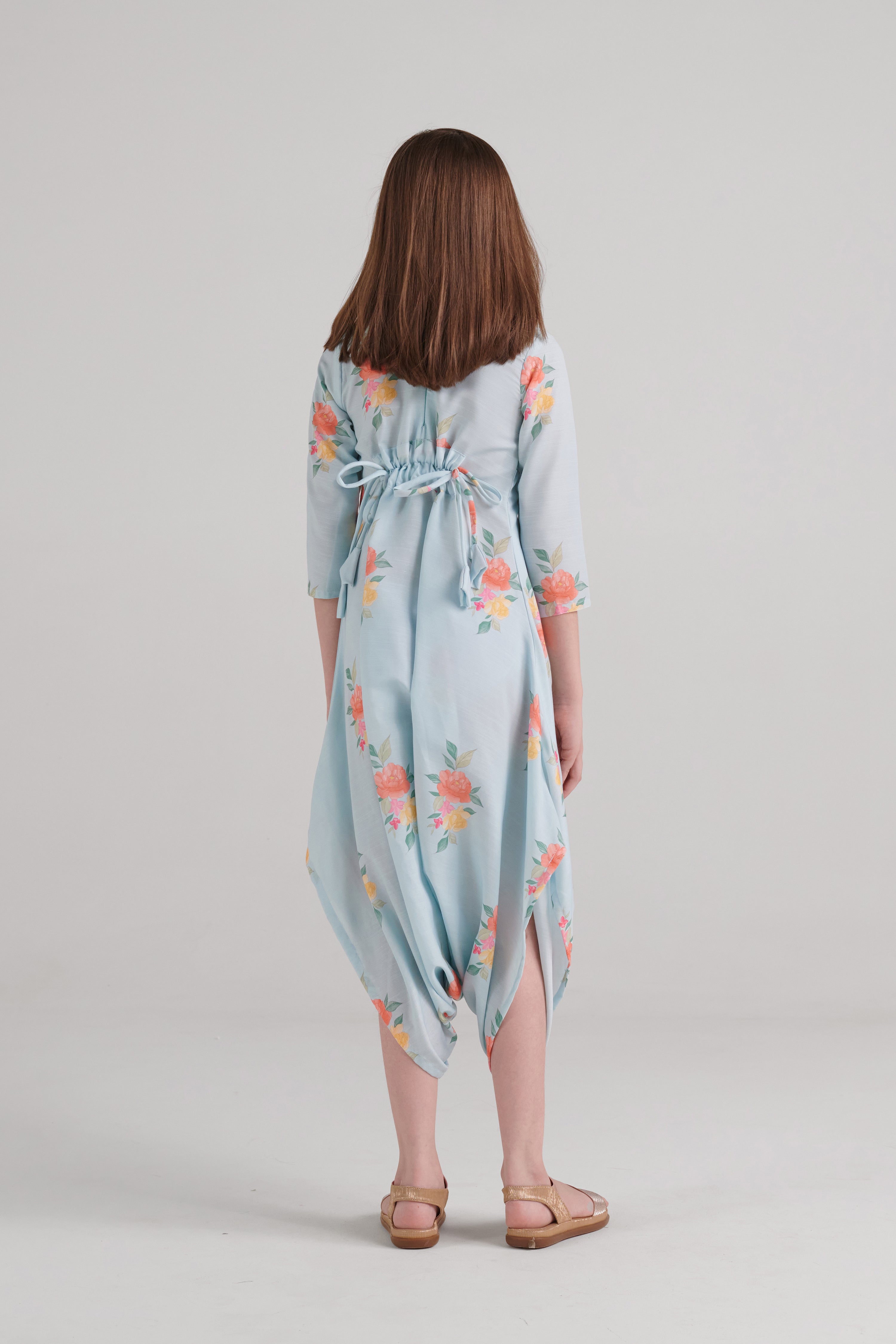 Baby Blue Dhoti Jumpsuit Kids