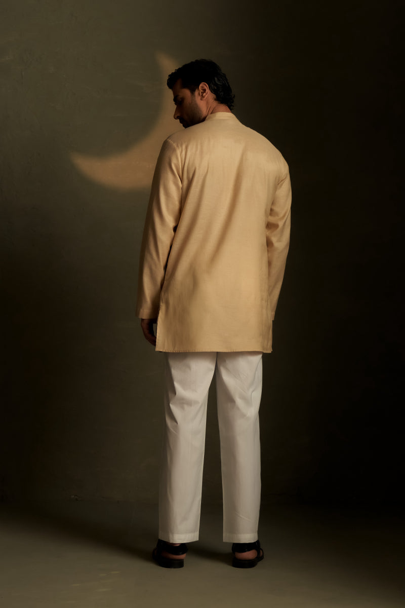 Golden Beige Short Kurta Set