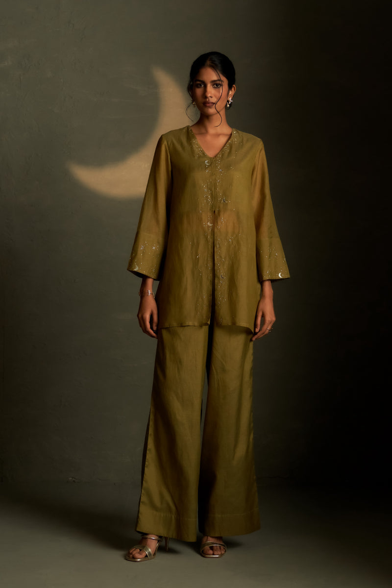 Olive Dusk Chaand Sitara Set