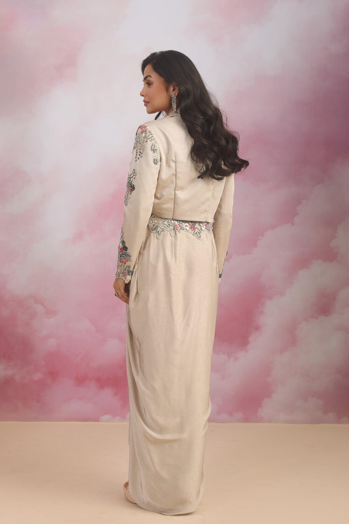 Jacket With A Bustier And A Drape Skirt