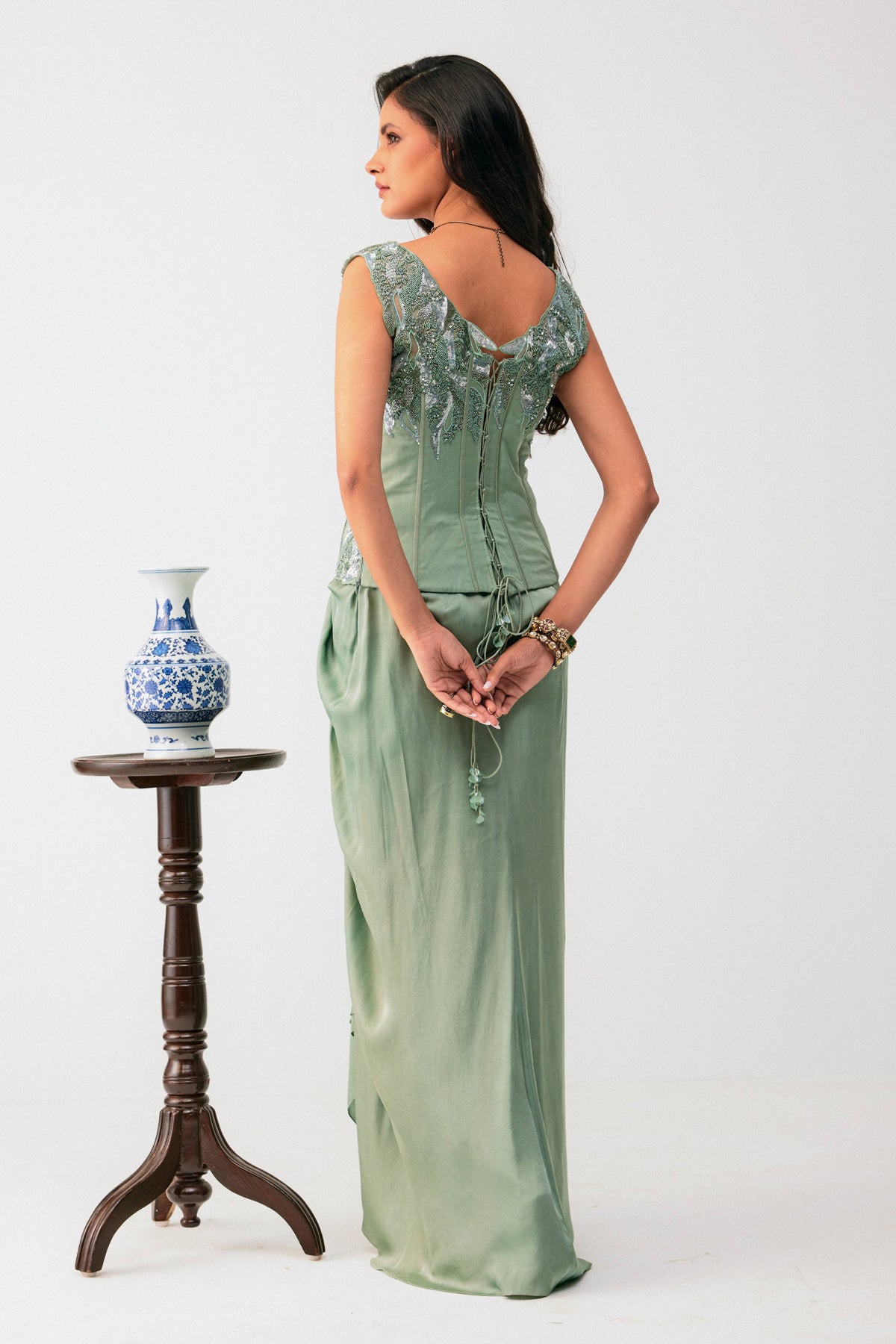 Coset Top With Drape Skirt