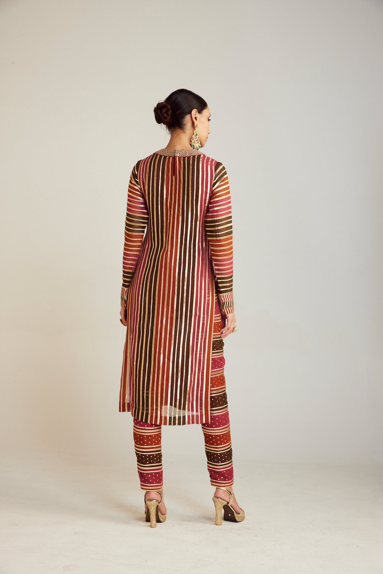 Olive Green Round Neck Straight Kurta Pant Set
