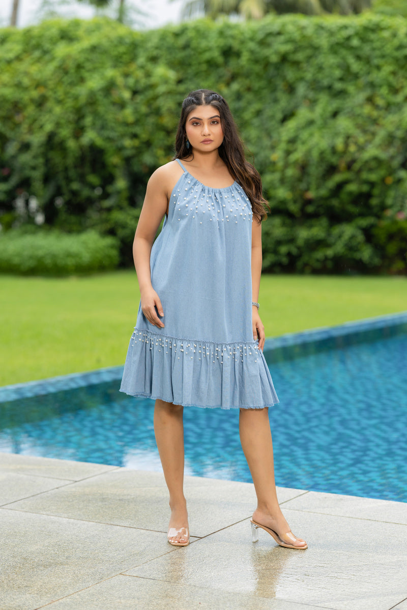 Denim Dewdrop Dress