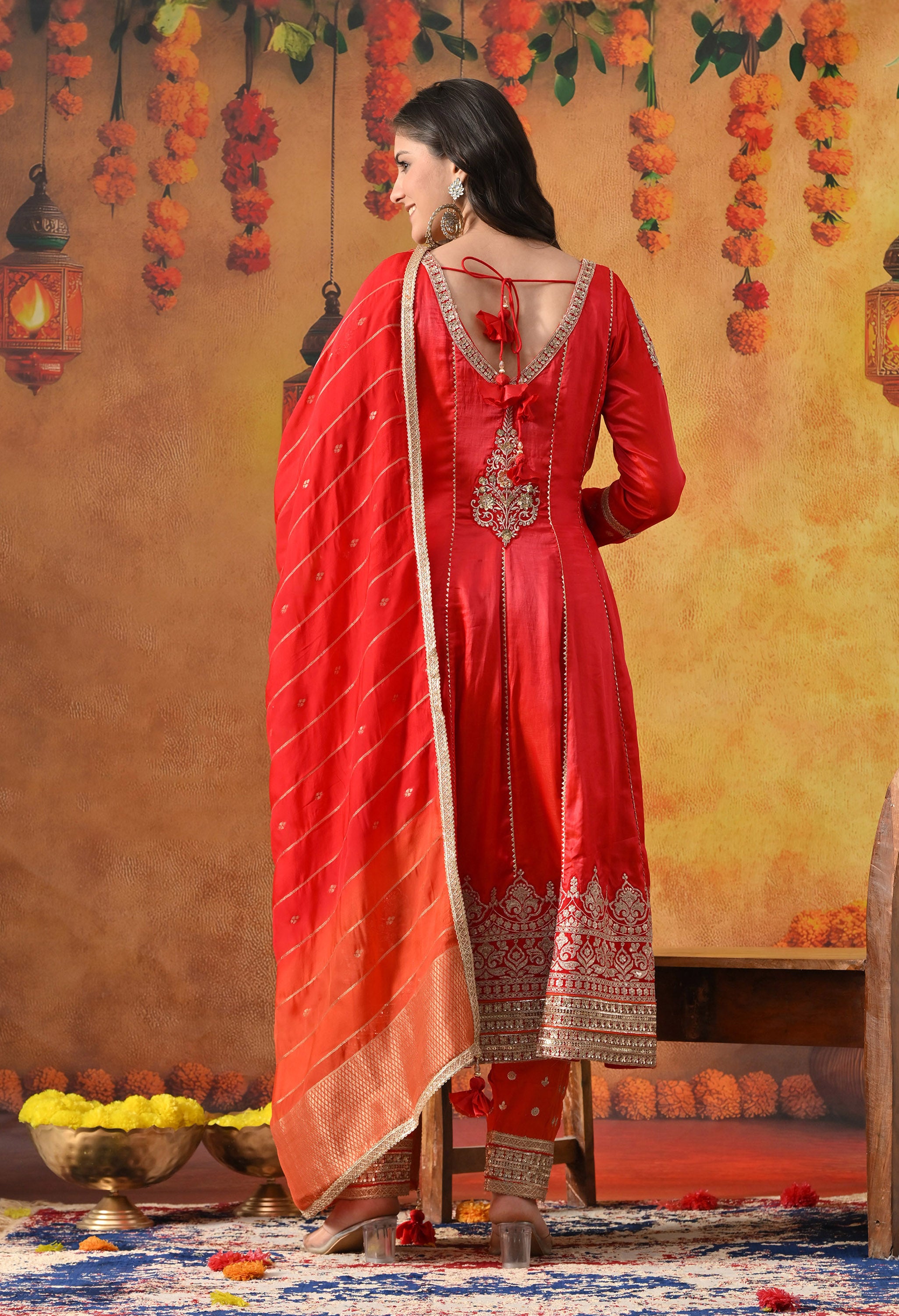 Red Kurta Set