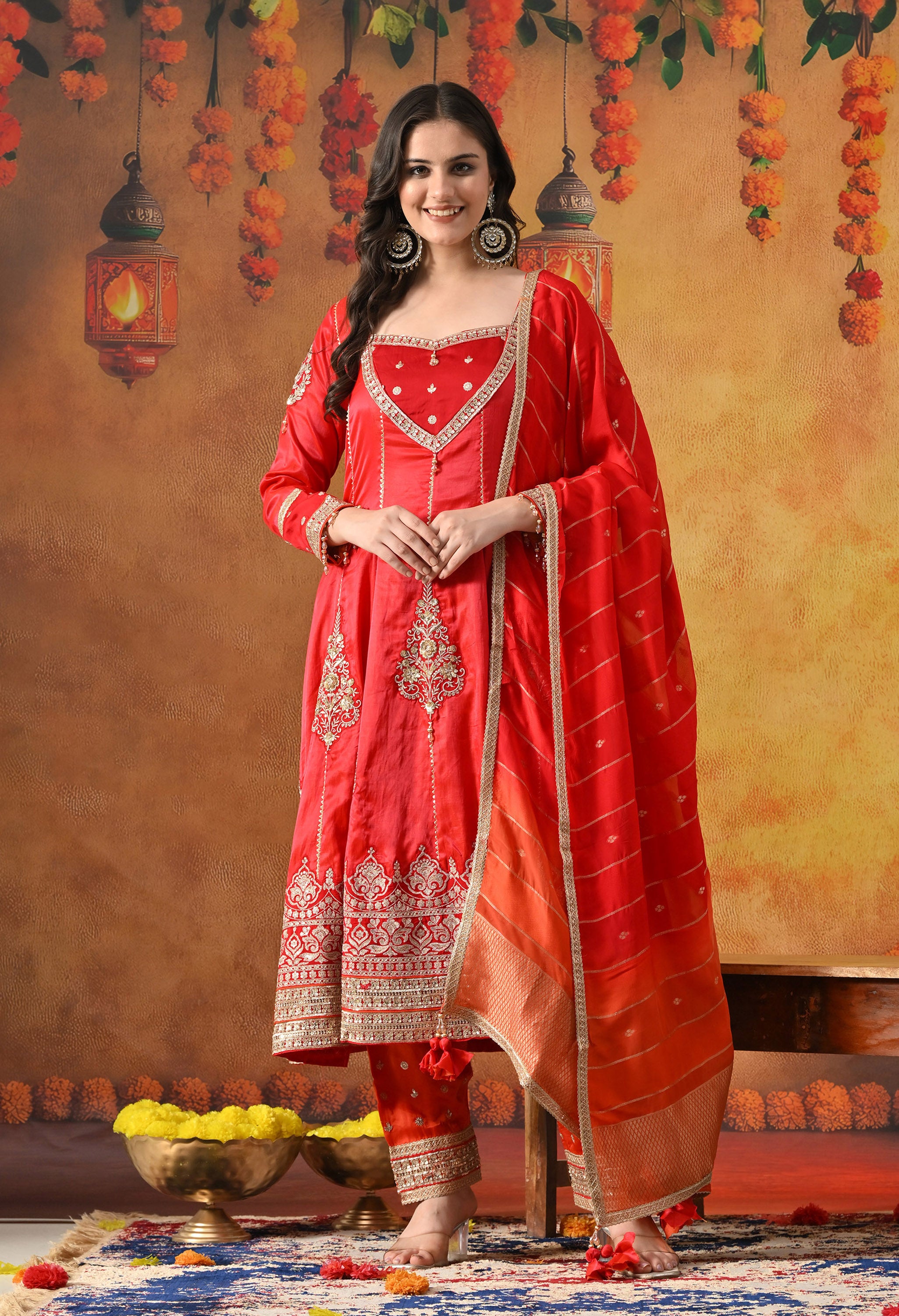 Red Kurta Set