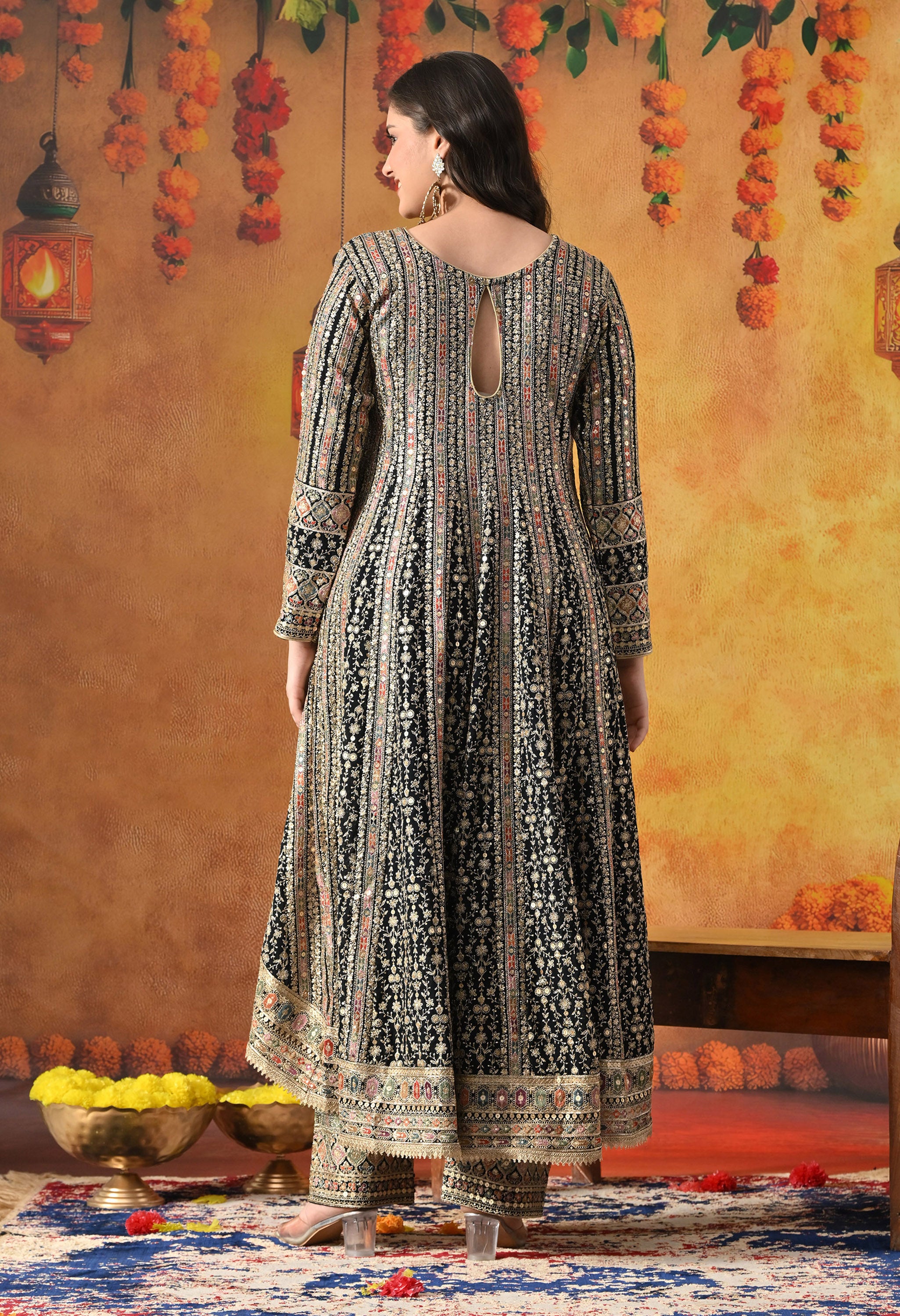 Blue Anarkali Set