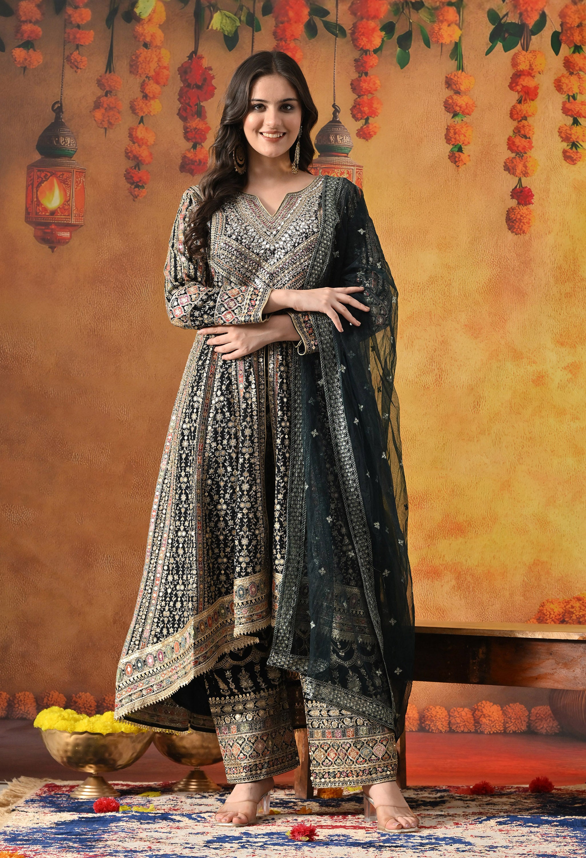 Blue Anarkali Set