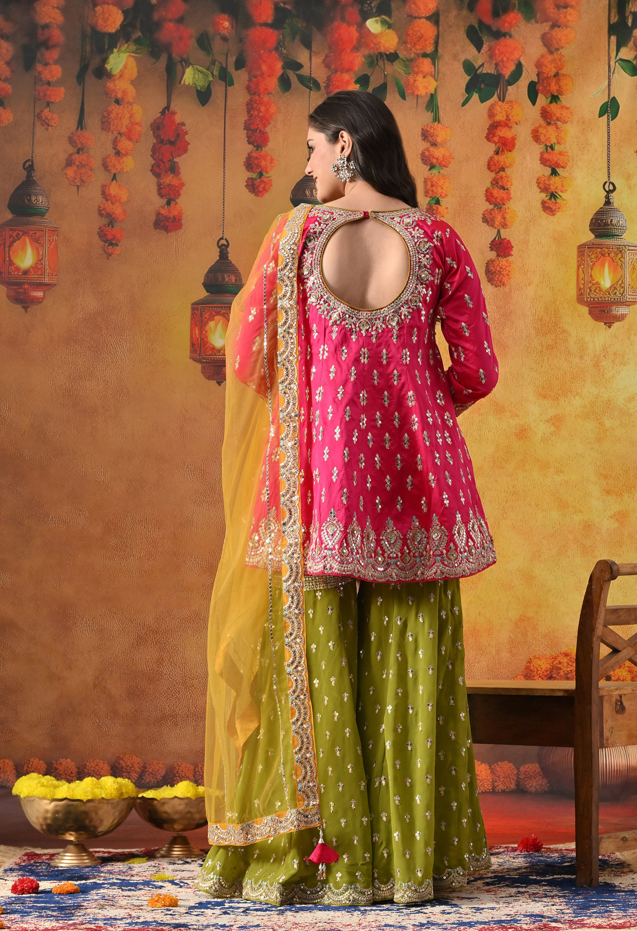 Pink Gharara Set