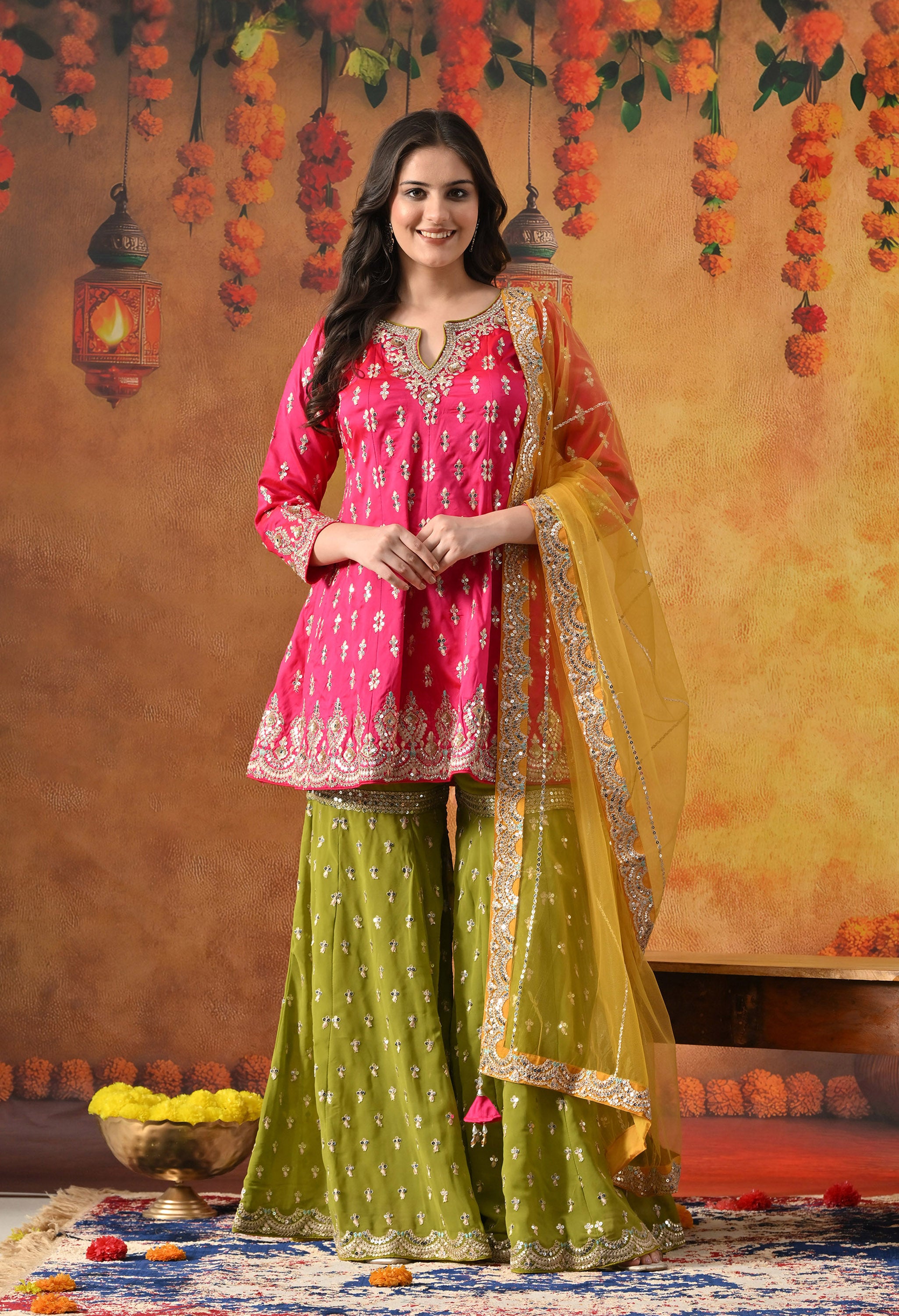 Pink Gharara Set