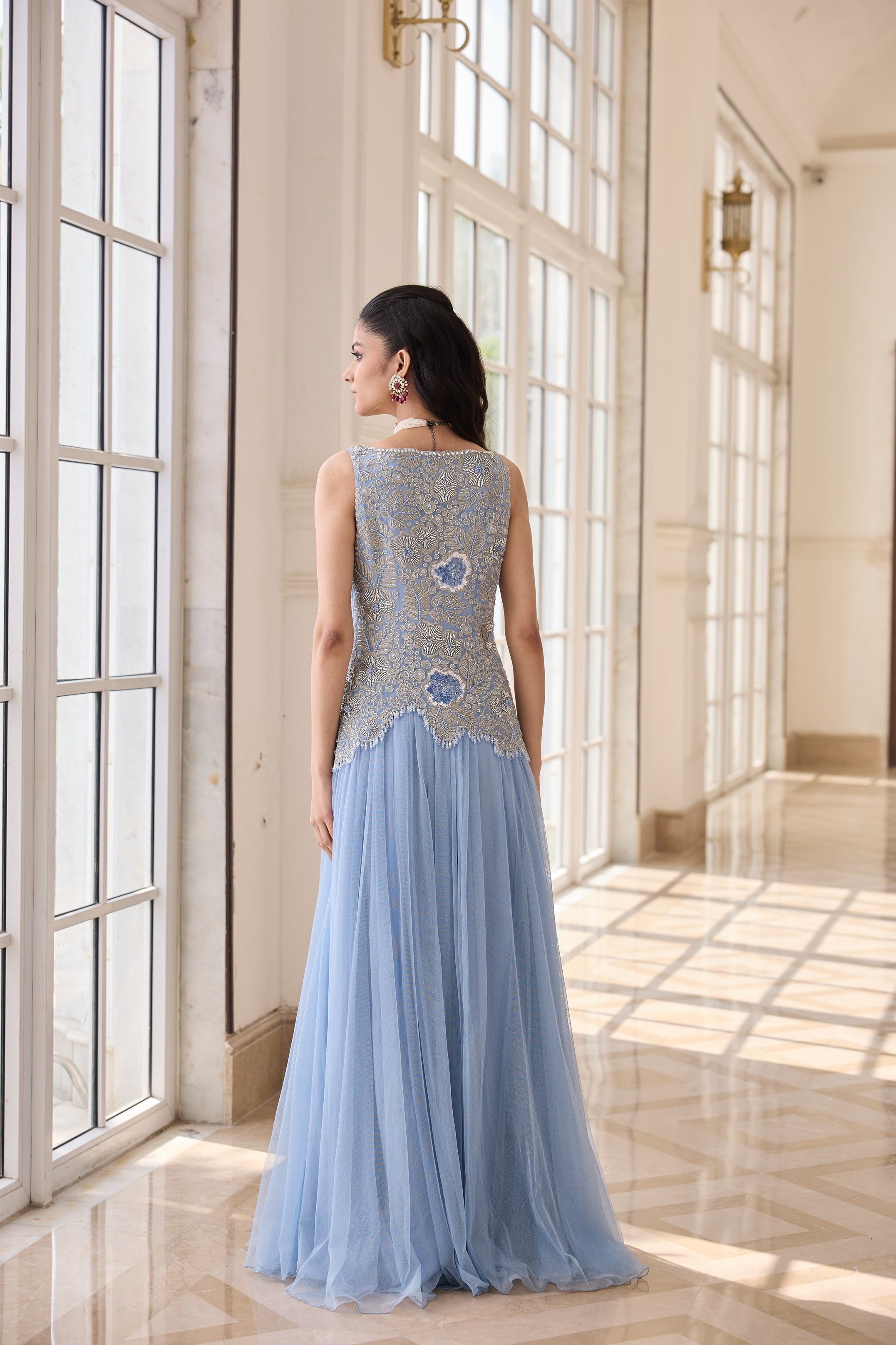 Hand Embroidered Rushing Anarkali