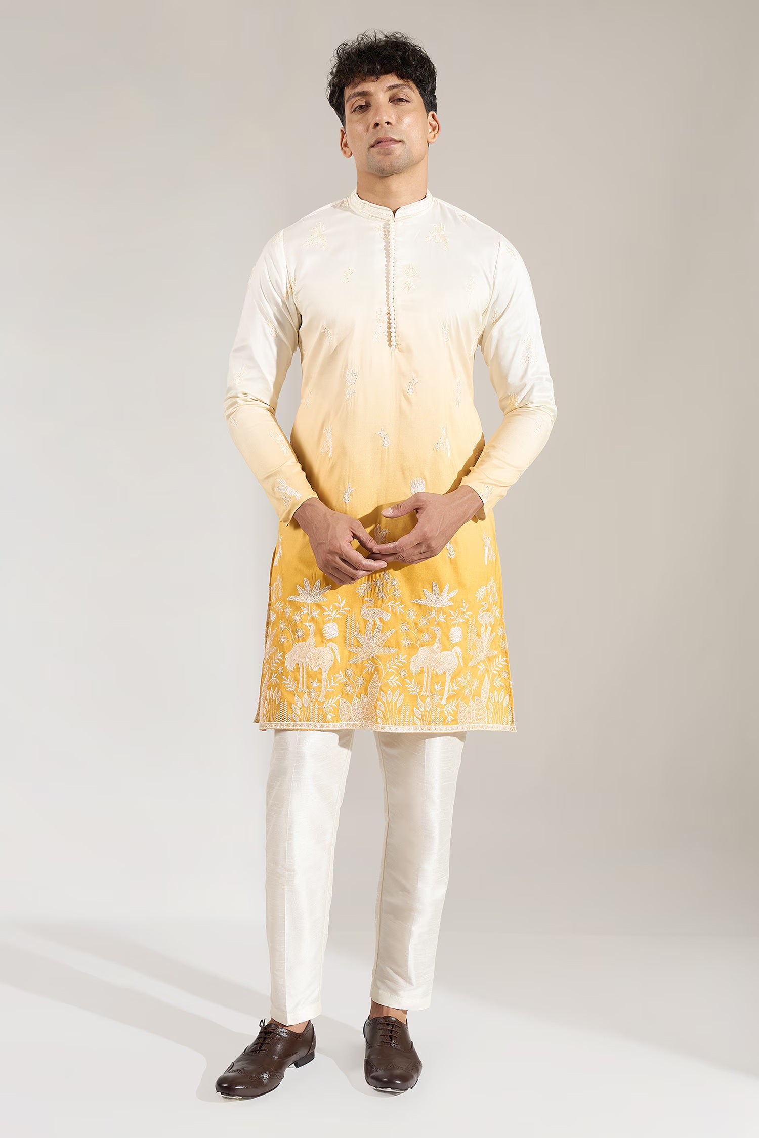 Yellow Ombre Kurta Set
