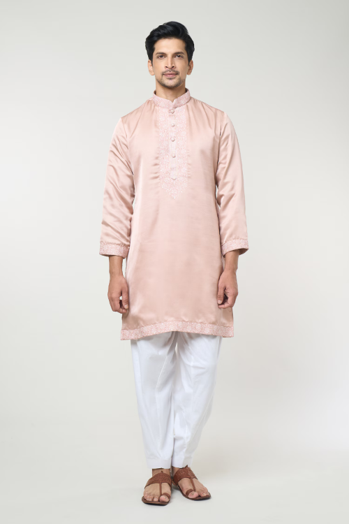Dusty Rose Embroidred Kurta Set