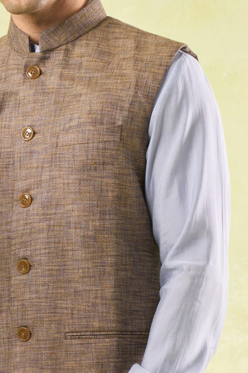 Brown Textured Jacket