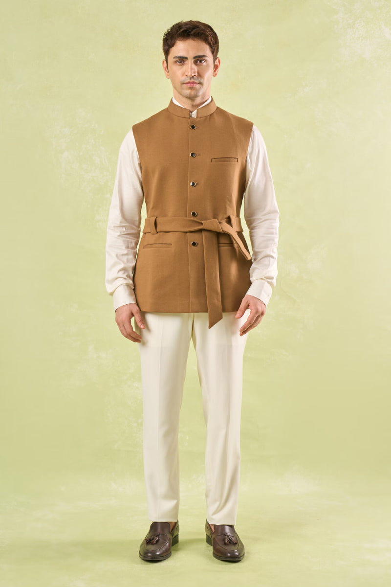 Brown Belted Jacket
