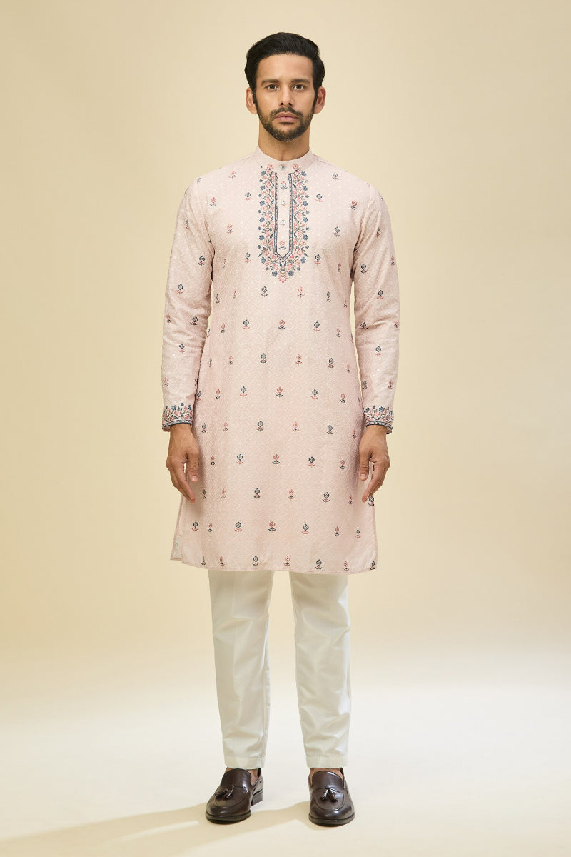 Pink Printed Kurta Set