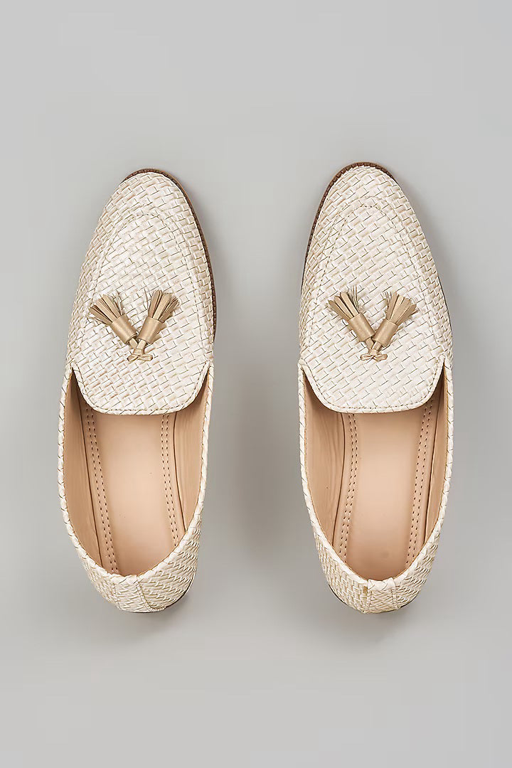Off White Herringbone Shoes
